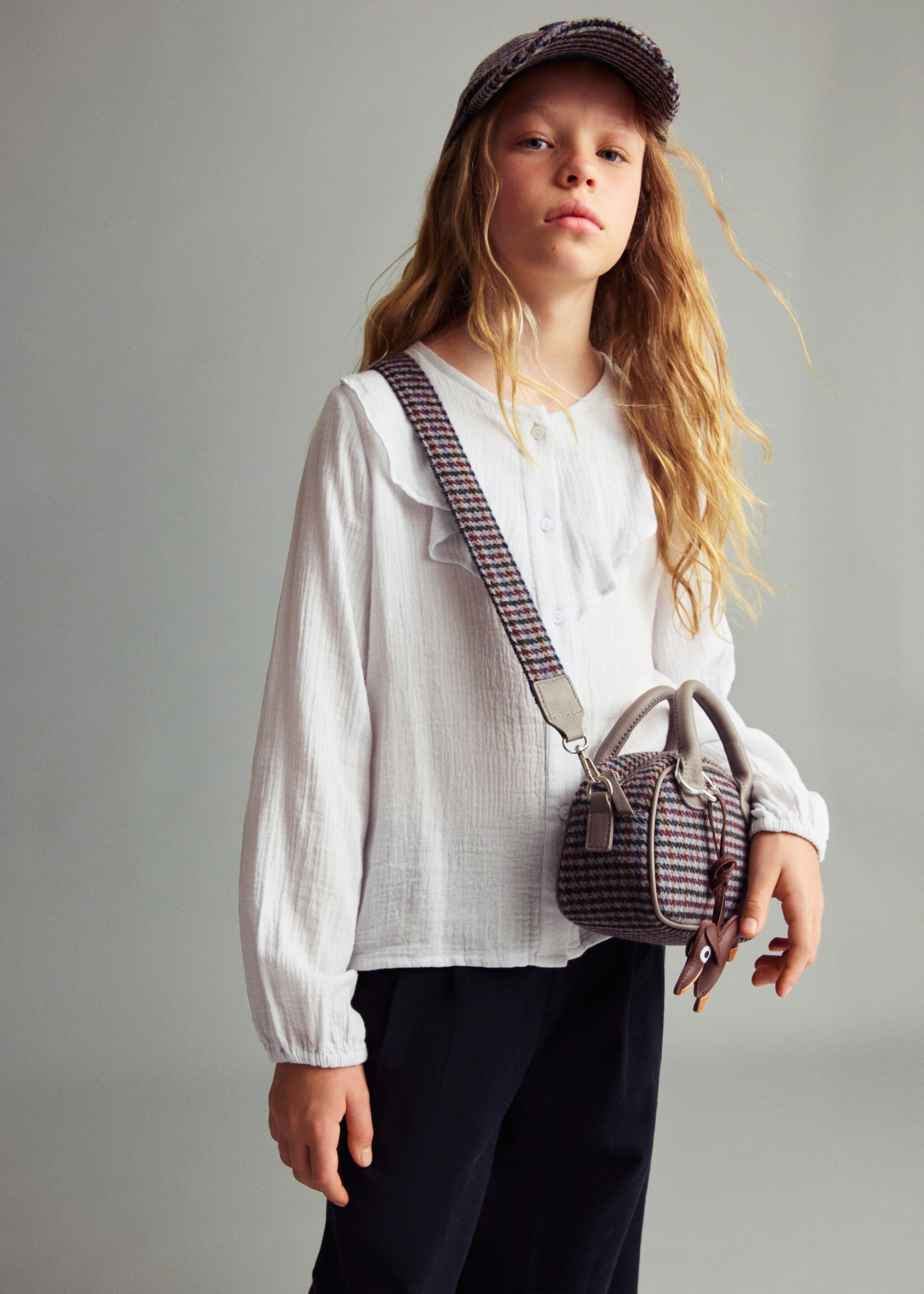 Ruffled bambula shirt - Medium plane, Sky Blue. Ref: 17065151-00.
