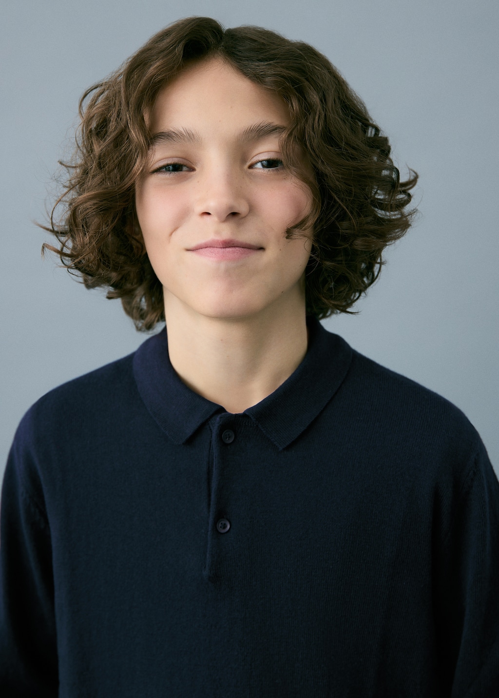 Knitted polo-neck sweater