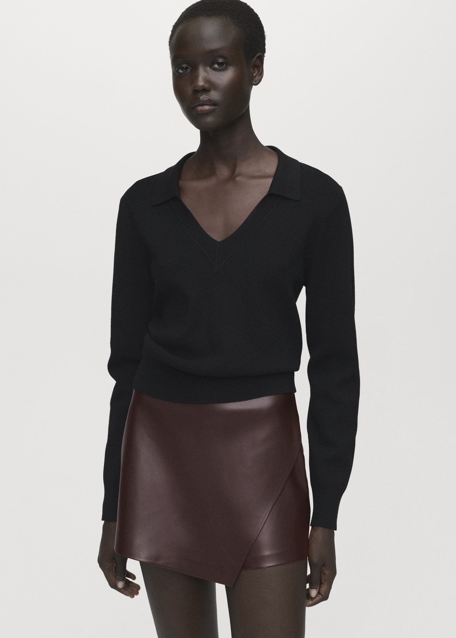 Falda pantalón efecto piel MNG Honduras