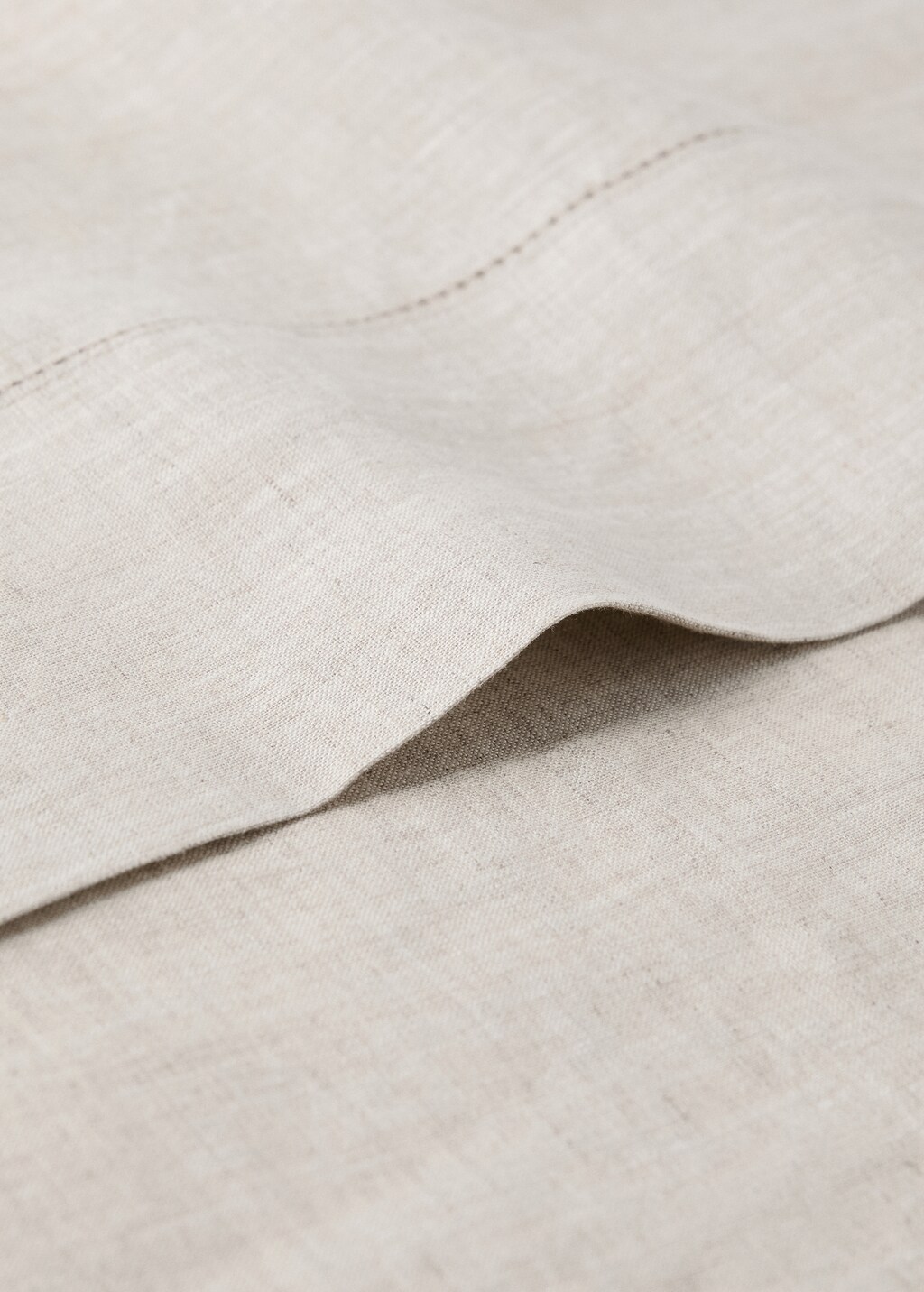 Washed linen top sheet with hemstitch for cot
