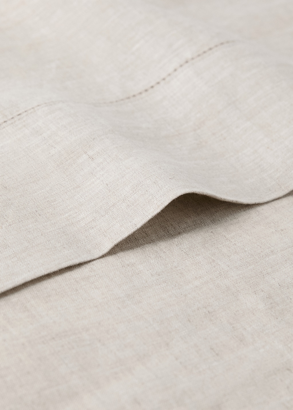 Washed linen top sheet with hemstitch for cot