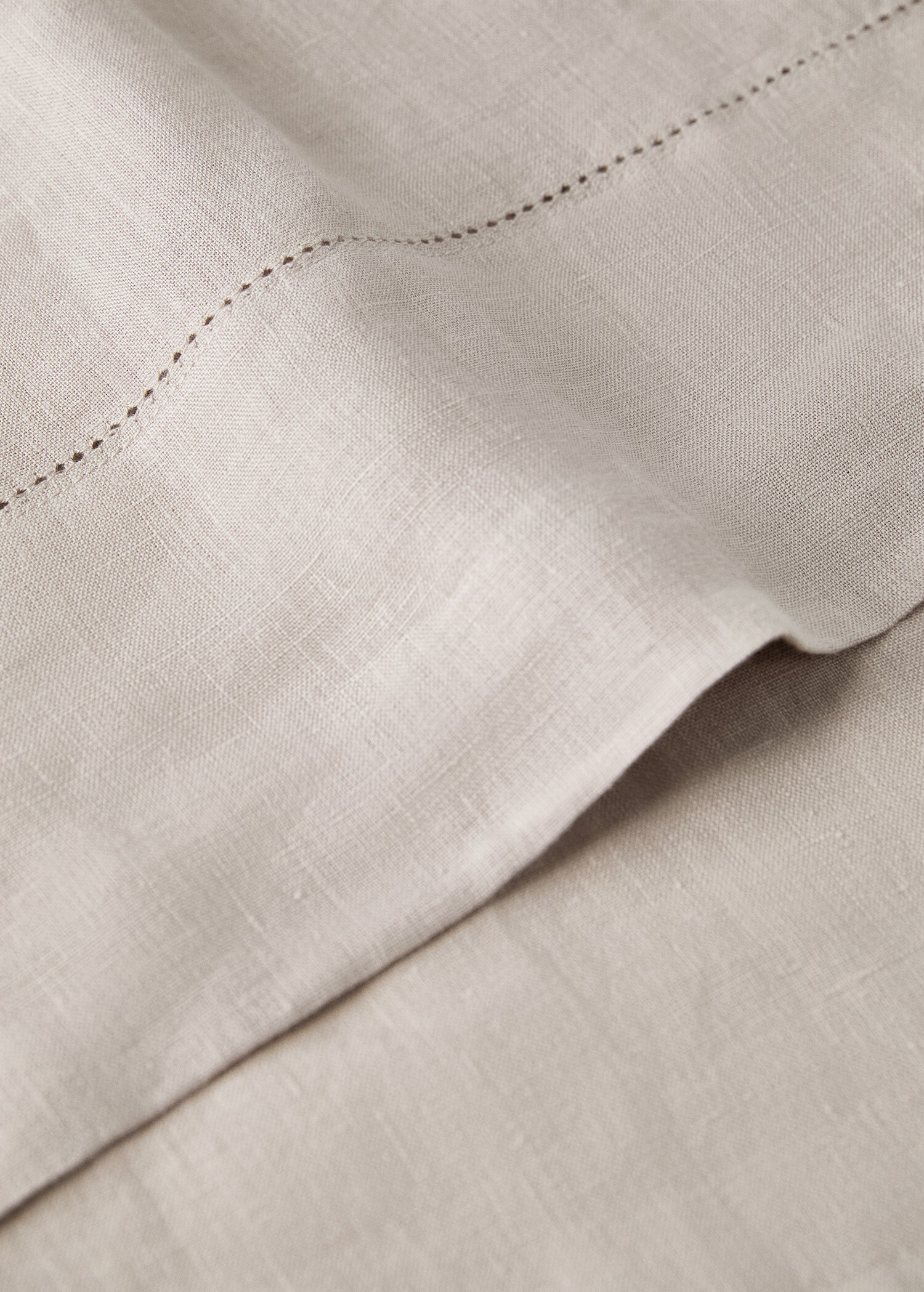 Washed linen top sheet with hemstitch for cot - Details of the article 1
