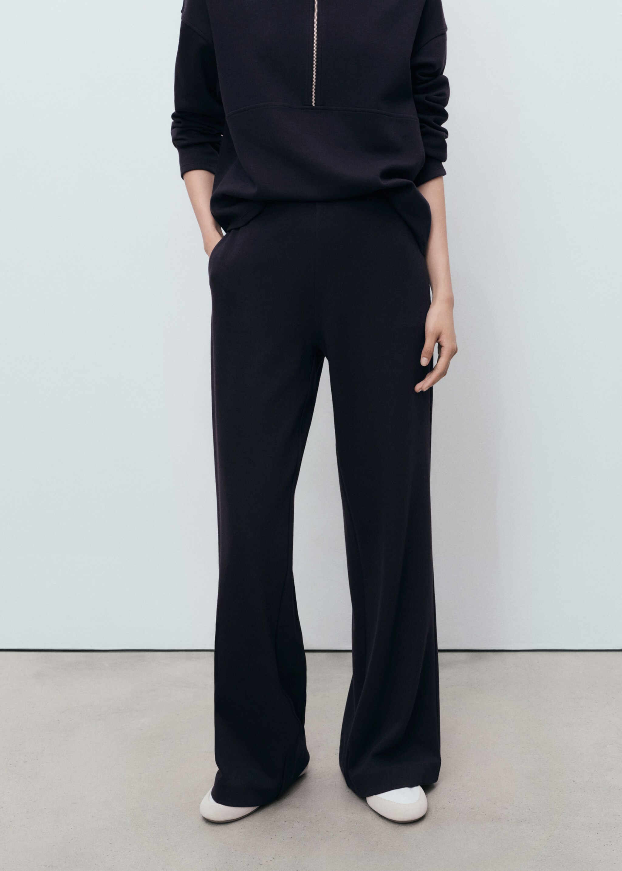 Pantalon jogger coton - Plan moyen, Bleu marine. Ref: 17065167-00.
