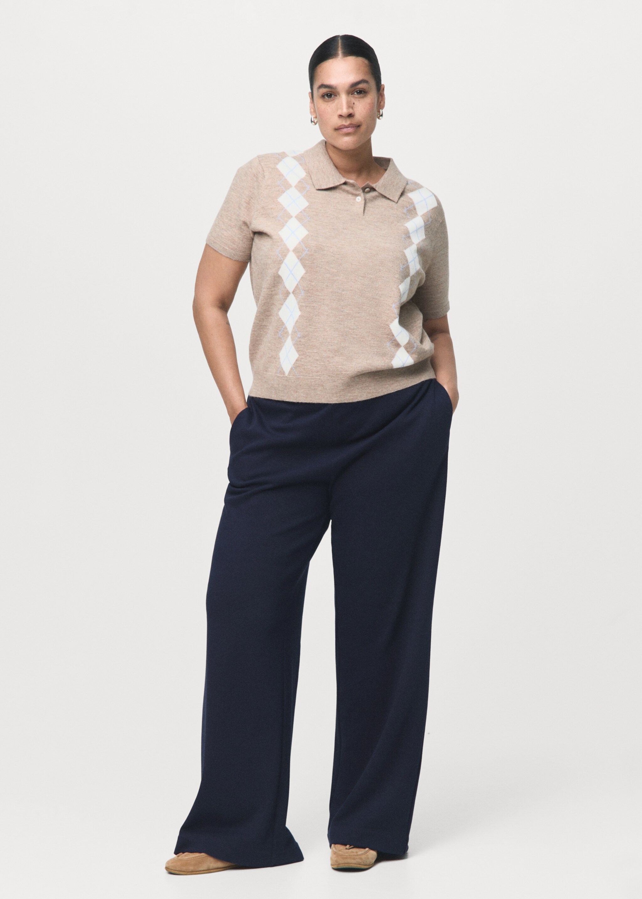 Pamuklu jogger pantolon - Ürün detayı 3, Lacivert. Ref: 17065167-00.