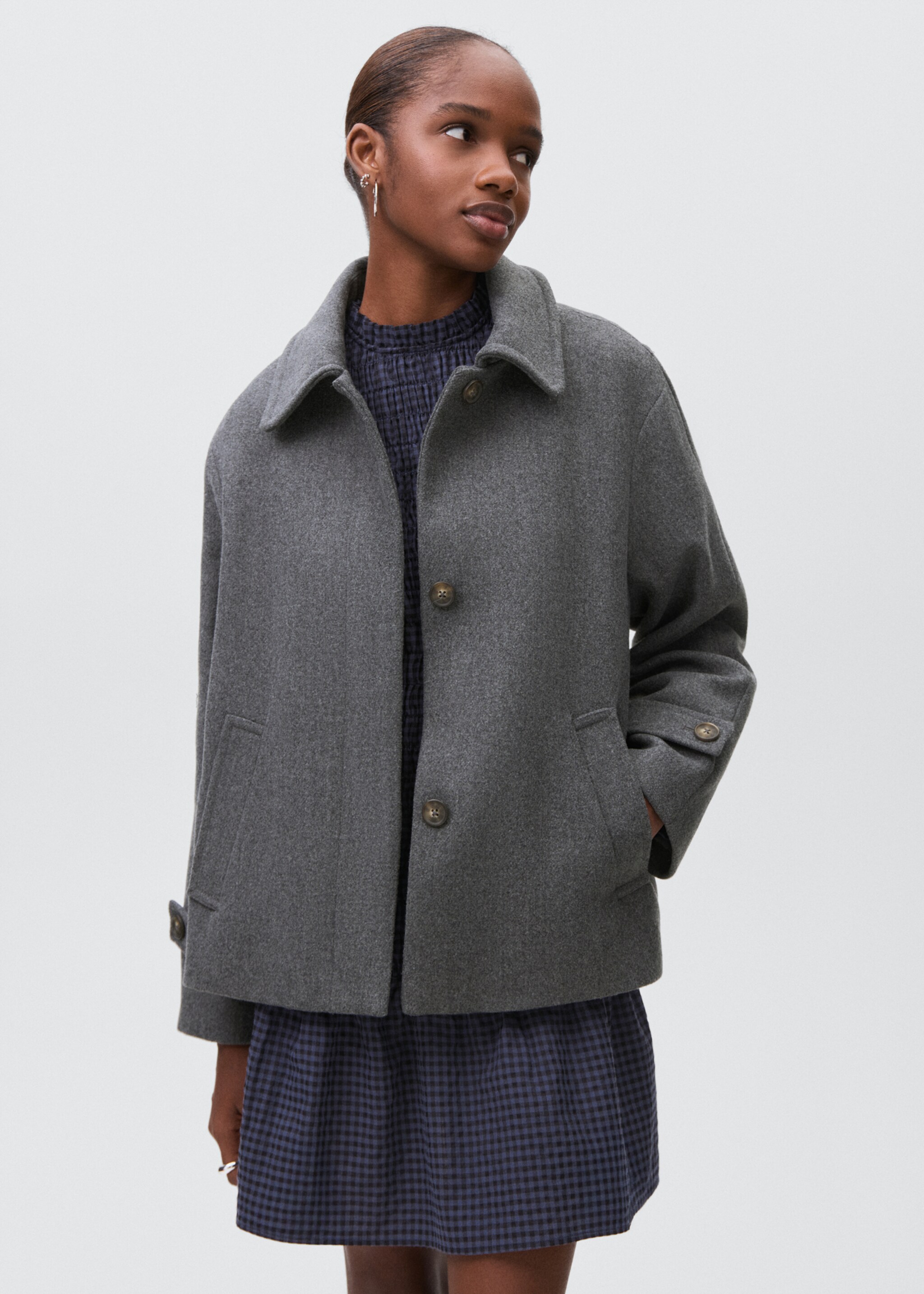 Abric llana drap - Pla mig, Gris. Ref: 17065783-00.