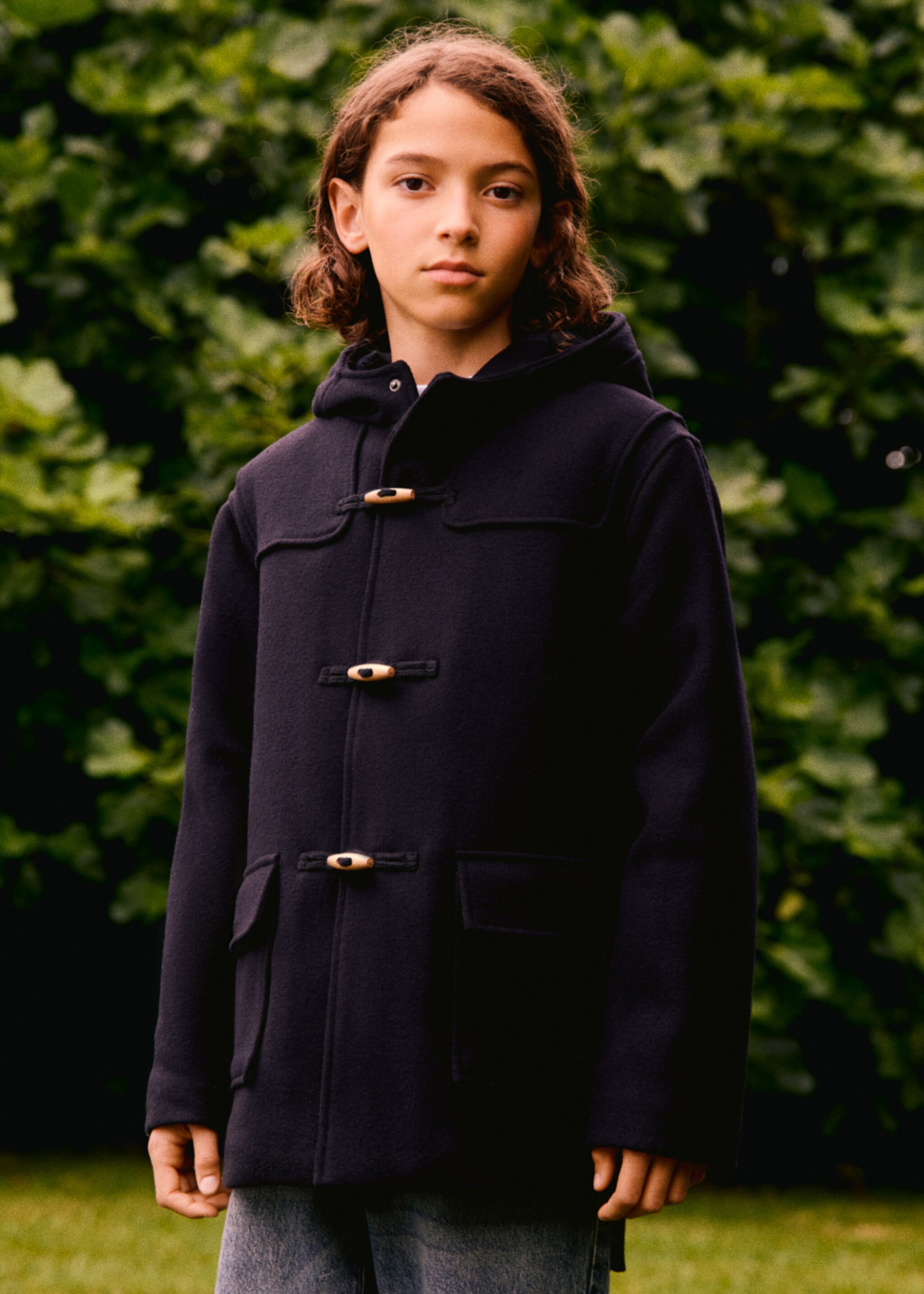 Wool duffle coat - Details of the article 5, Navy. Ref: 17065787-00.