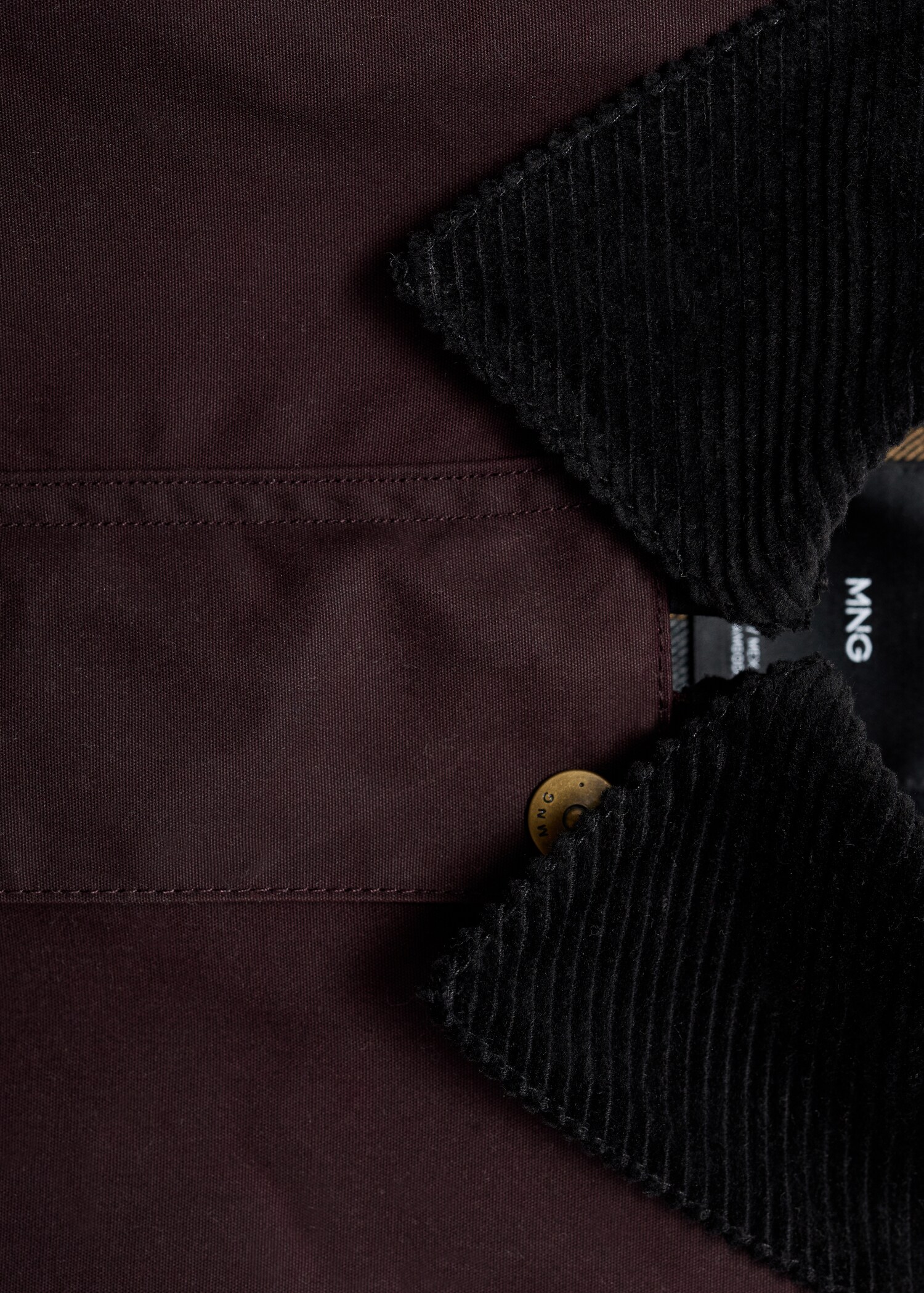 Cotton parka with corduroy collar - Details of the article 0
