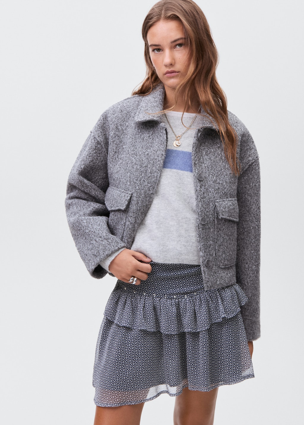 Ruffled skirt with rhinestones