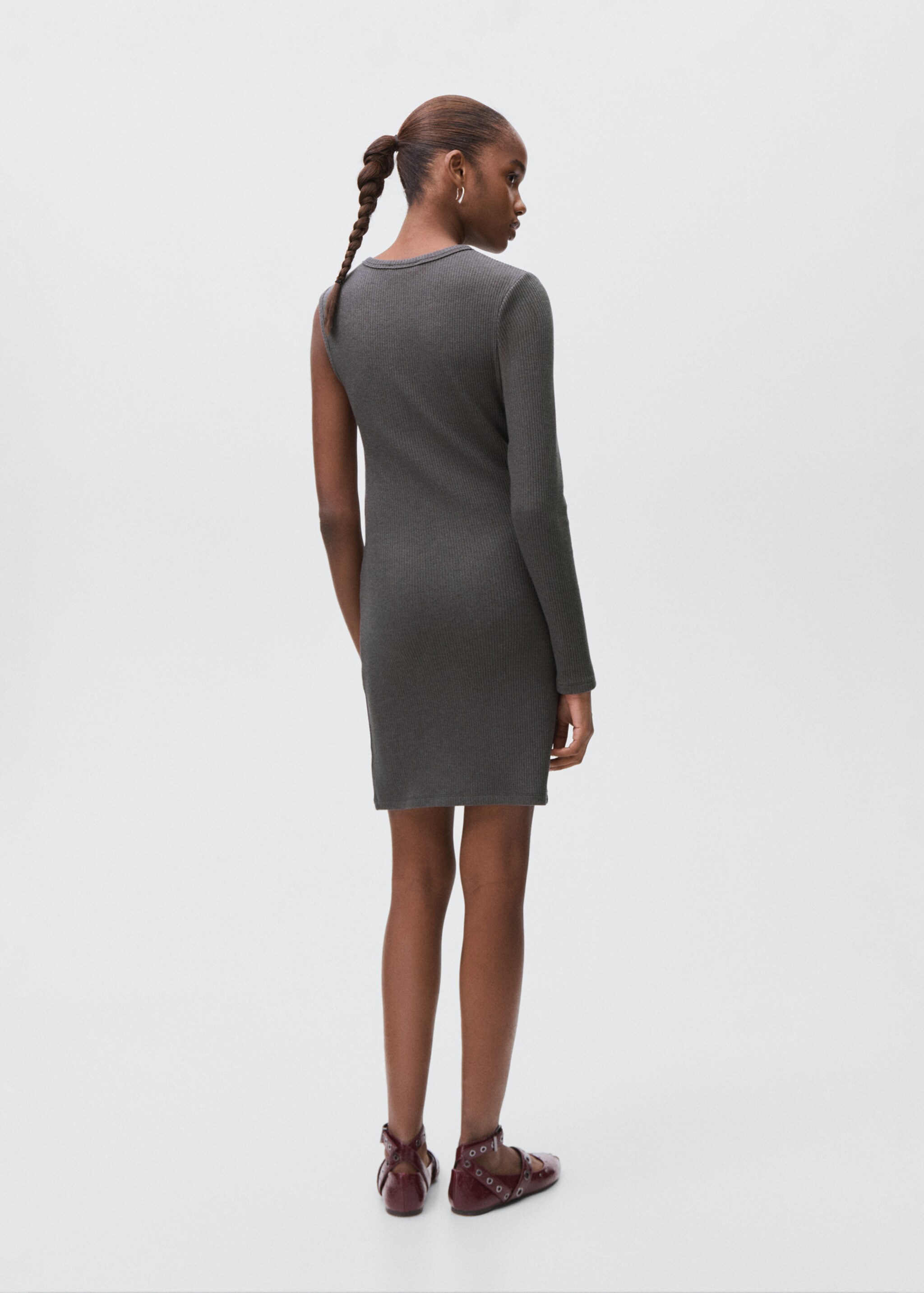Sleeveless knitted dress - Reverse of the article, Grey. Ref: 17065792-00.