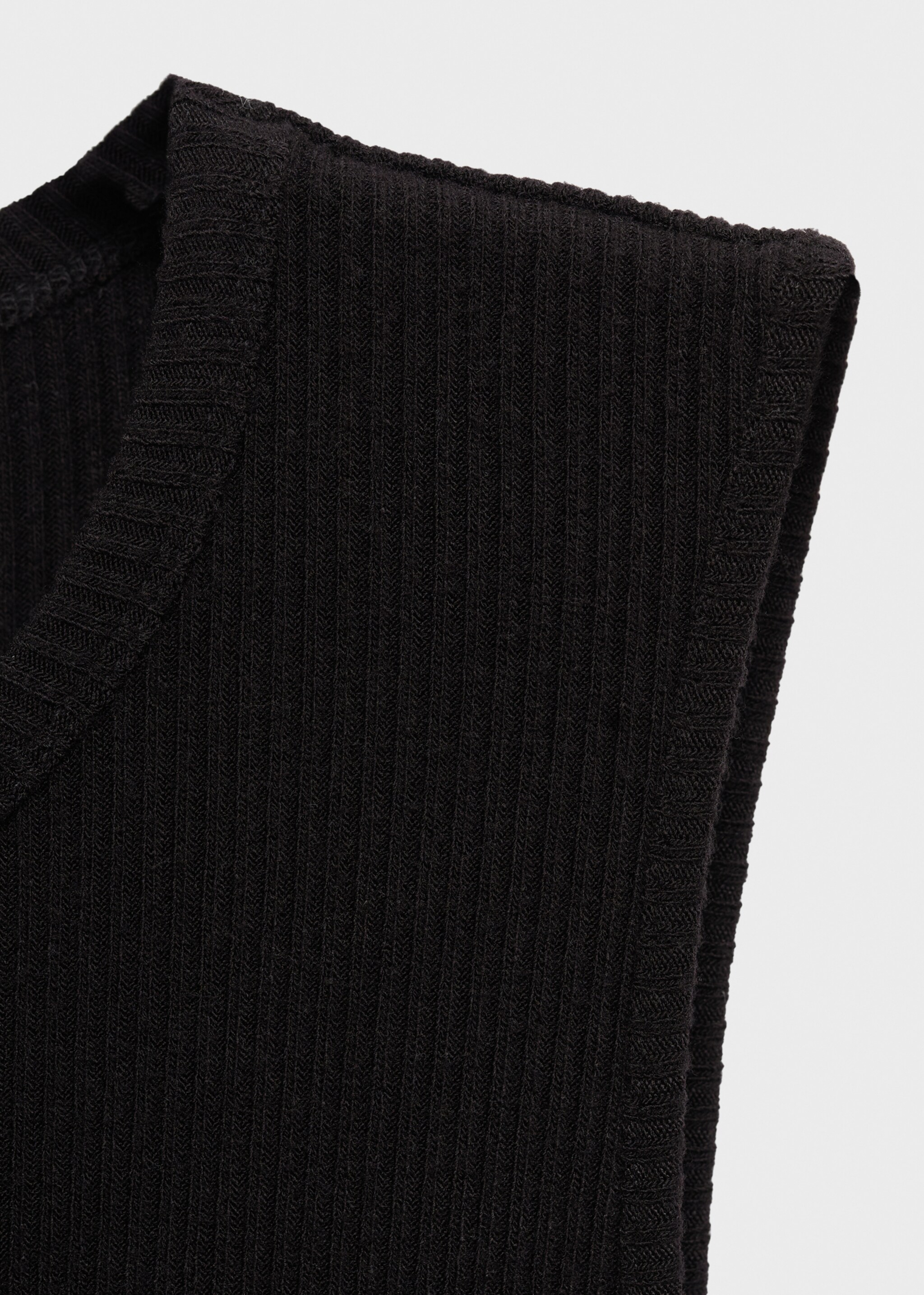 Sleeveless knitted dress - Details of the article 8, Black. Ref: 17065792-00.