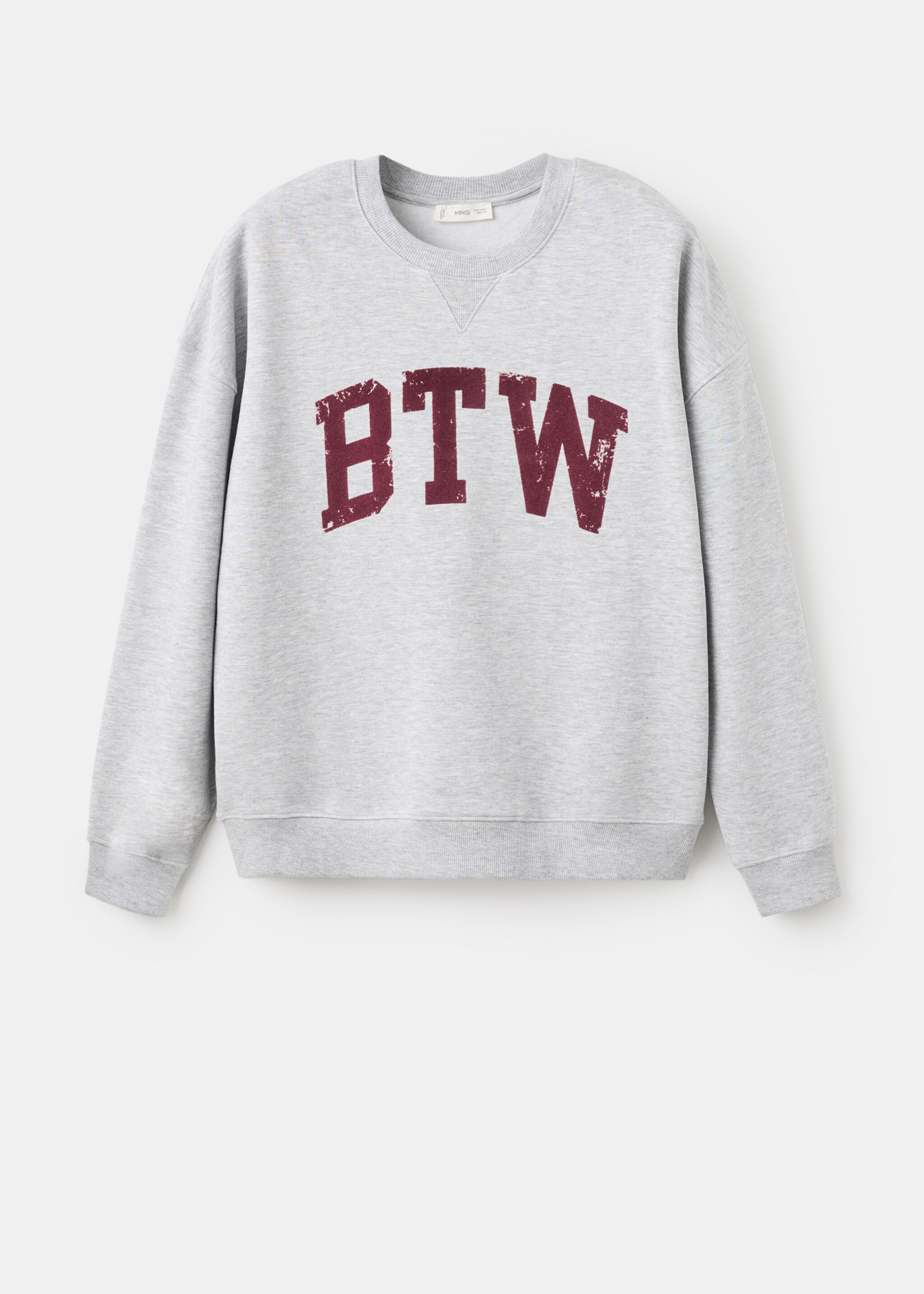 Printed cotton sweatshirt - Article without model, Light Heather Grey. Ref: 17065793-00.