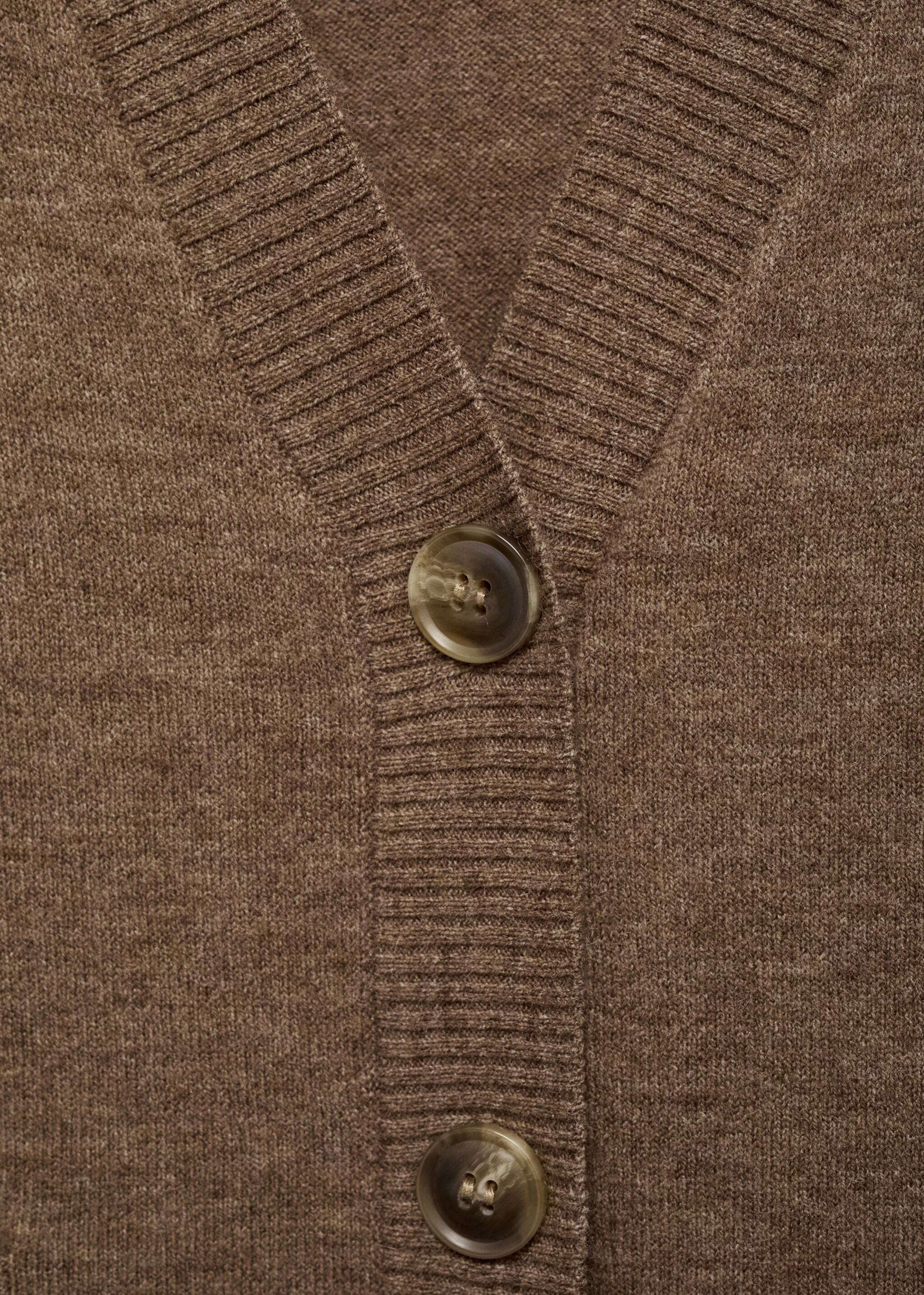 Cárdigan cuello pico bolsillos - Detalle del artículo 8, Marrón medio. Ref: 17065798-00.