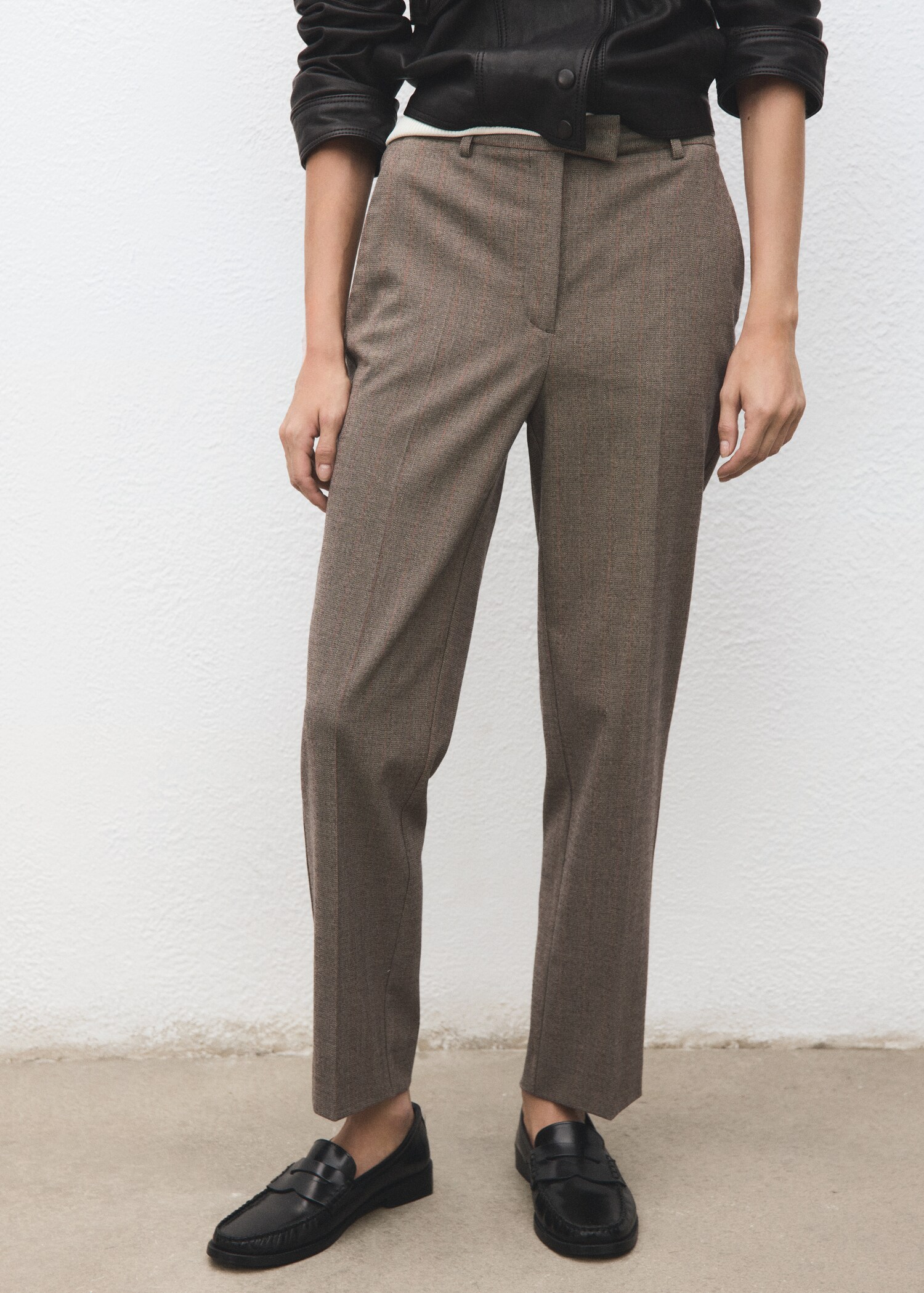 Slim cropped pinstripe trousers - Medium plane