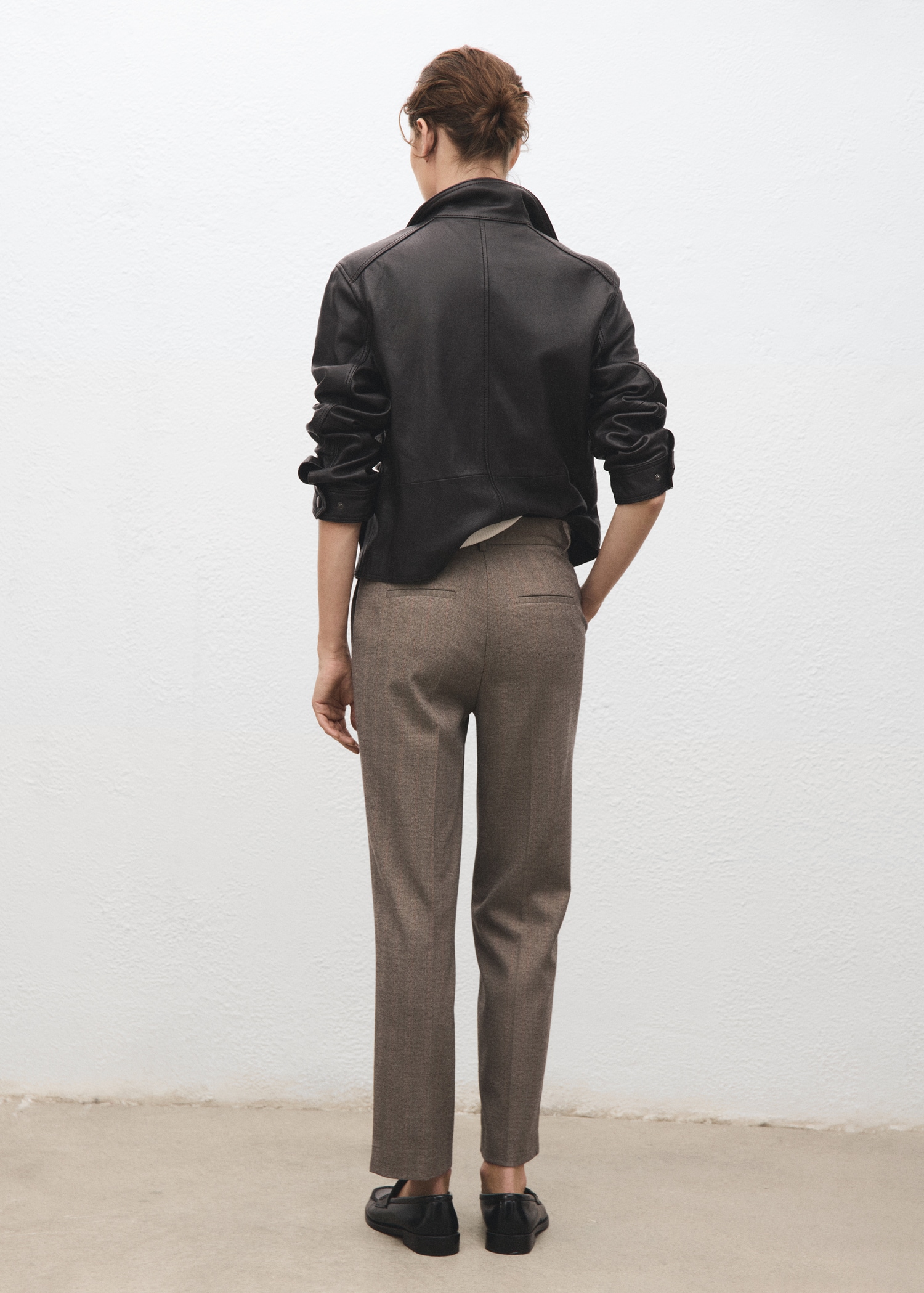 Cropped tailored pinstripe trousers MANGO Philippines