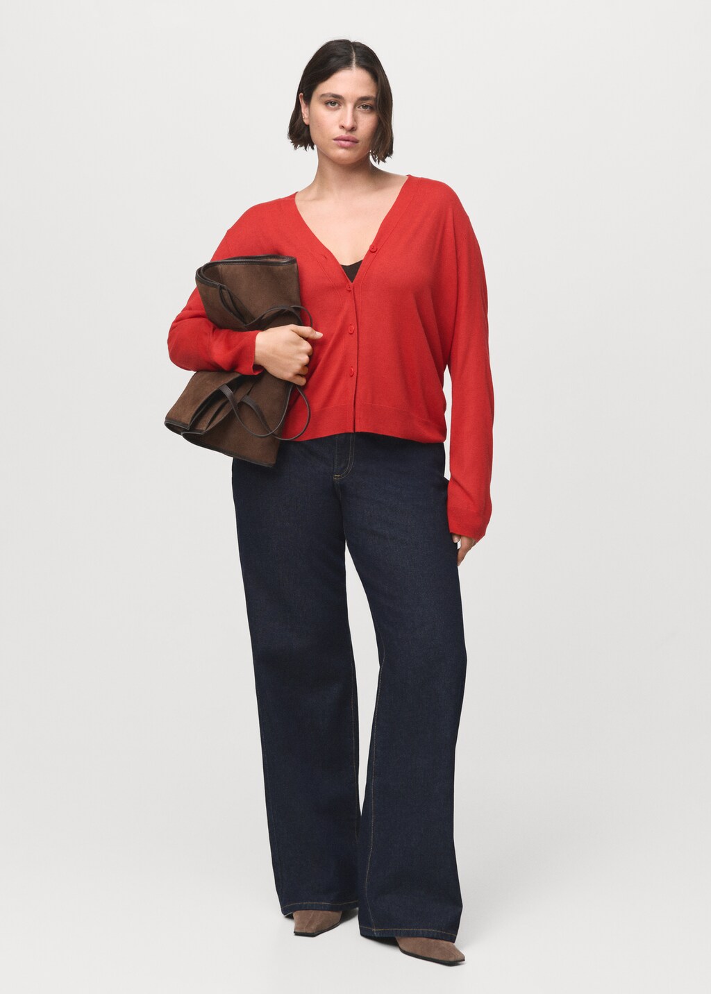 Mango V-neck knitted cardigan