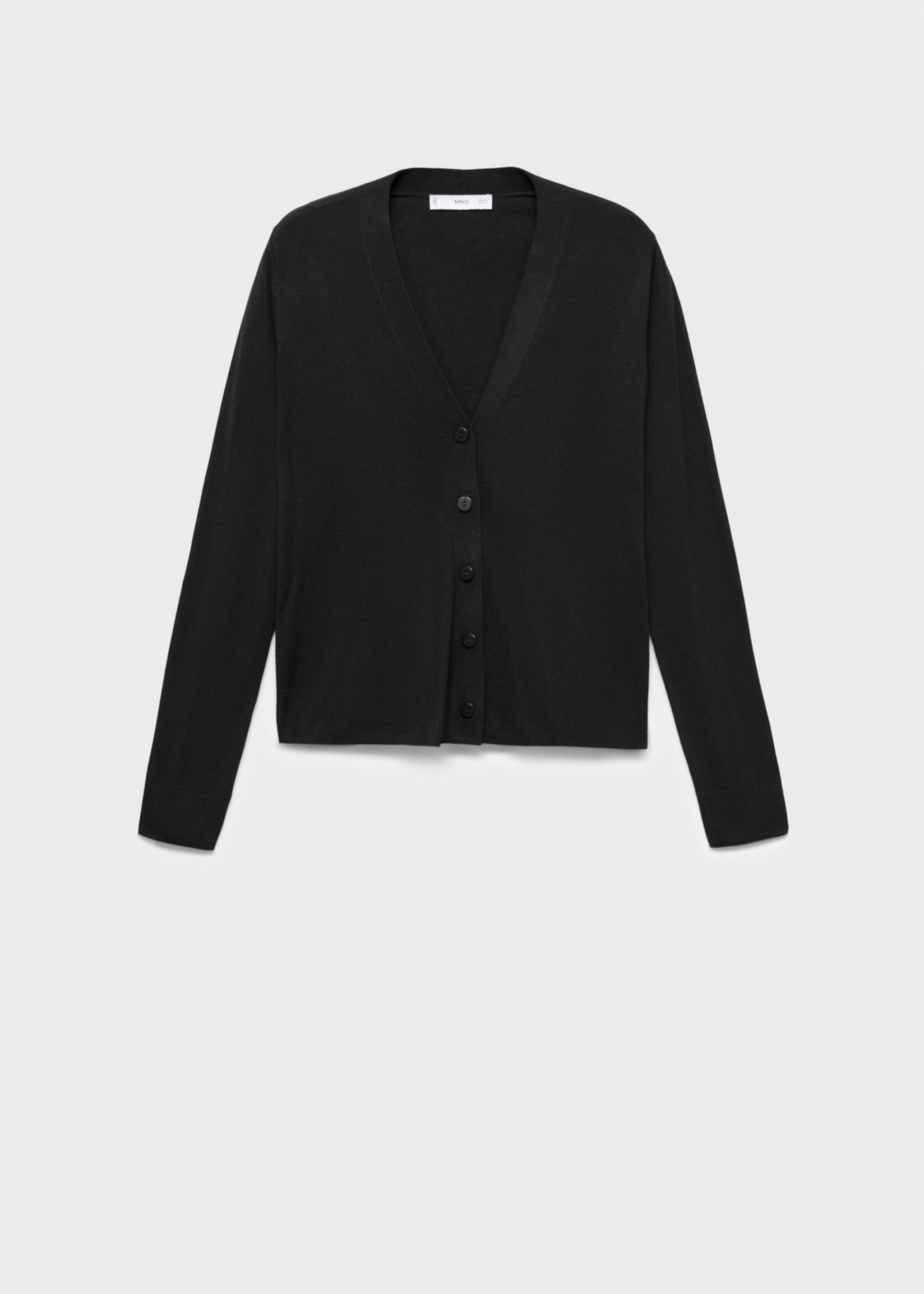 V-neck knitted cardigan - Article without model, Black. Ref: 17065803-00.