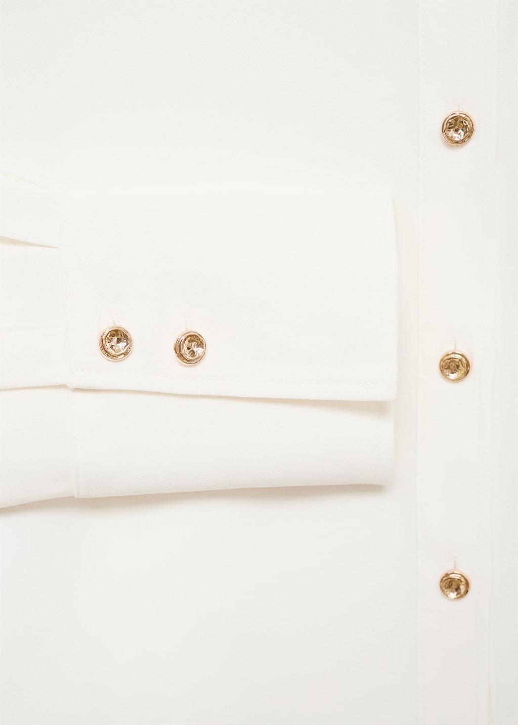 Shirt with jewel buttons