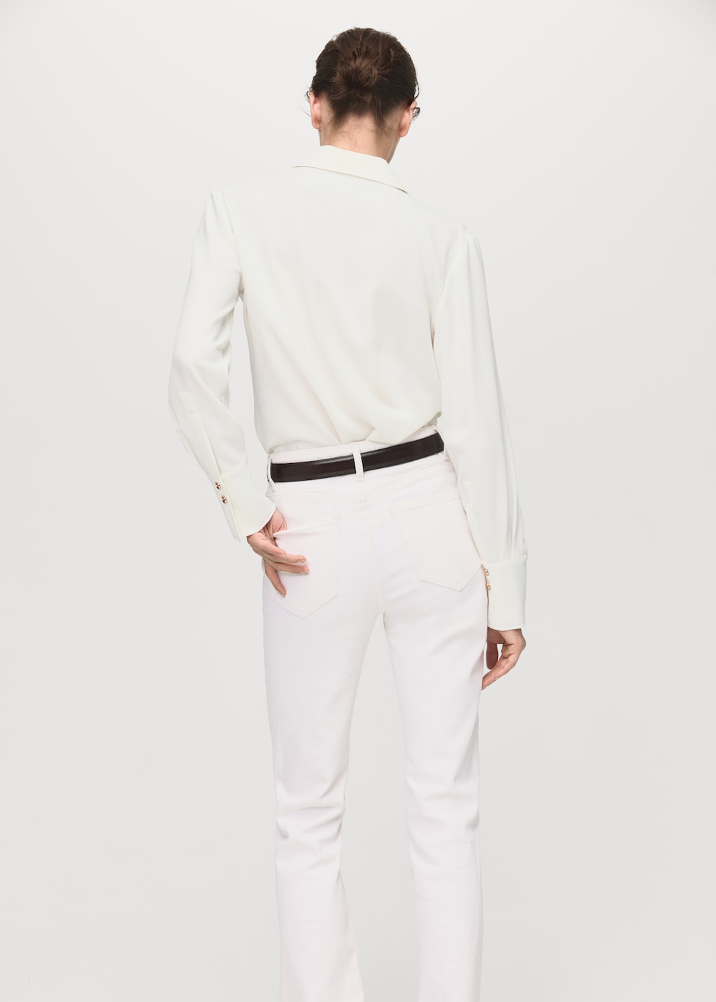 Shirt with jewel buttons