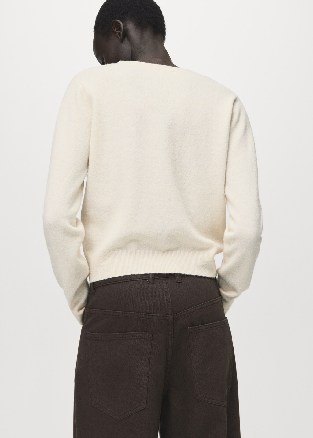 Mango V-neck wool-blend cardigan thumbnail