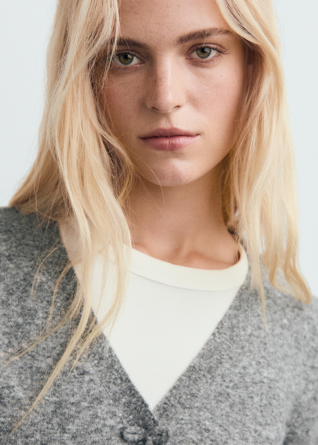 Mango V-neck wool-blend cardigan