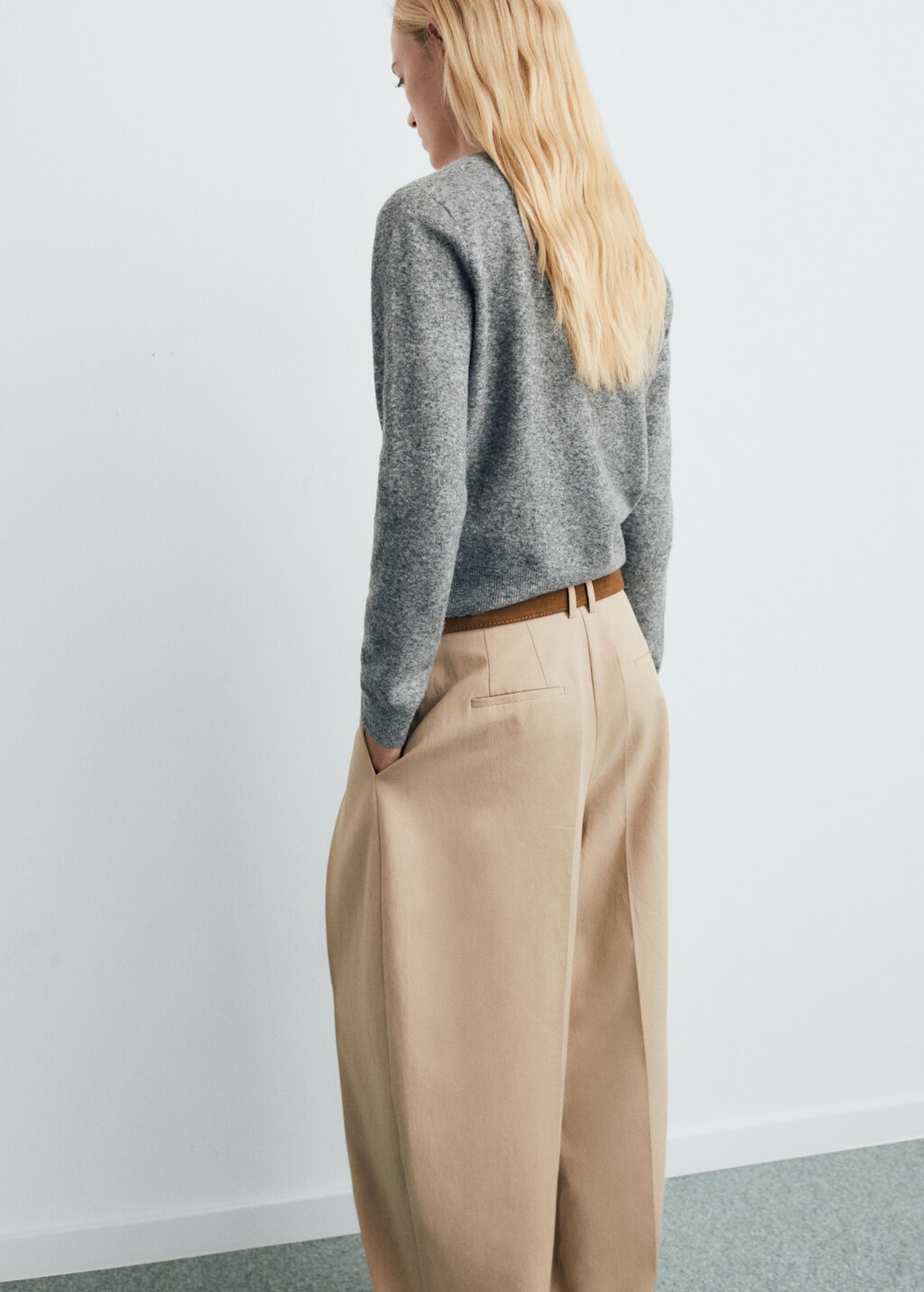 Mango V-neck wool-blend cardigan