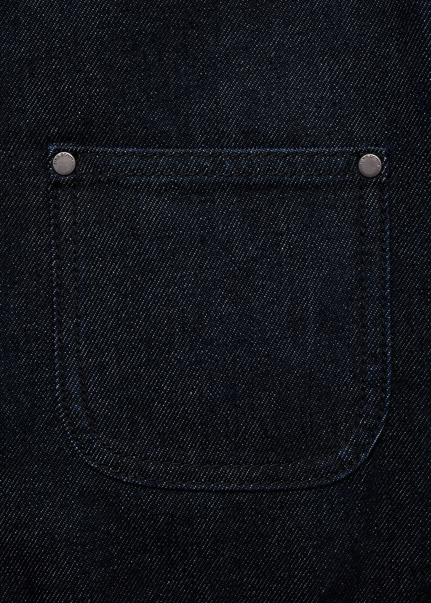 Denim jacket with leather-effect collar - Details of the article 0