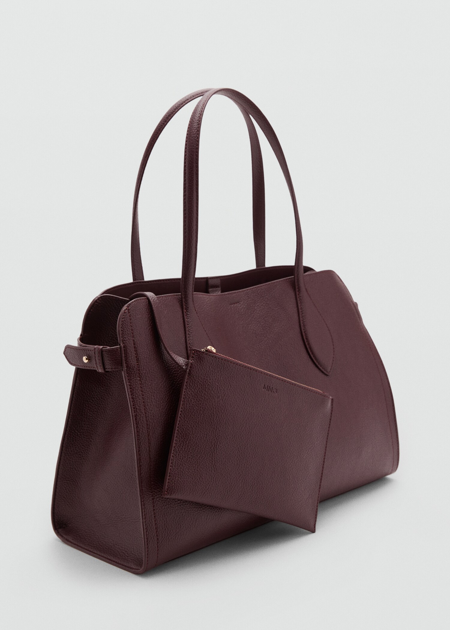 Medium bag with pebbled leather effect - Medium plane