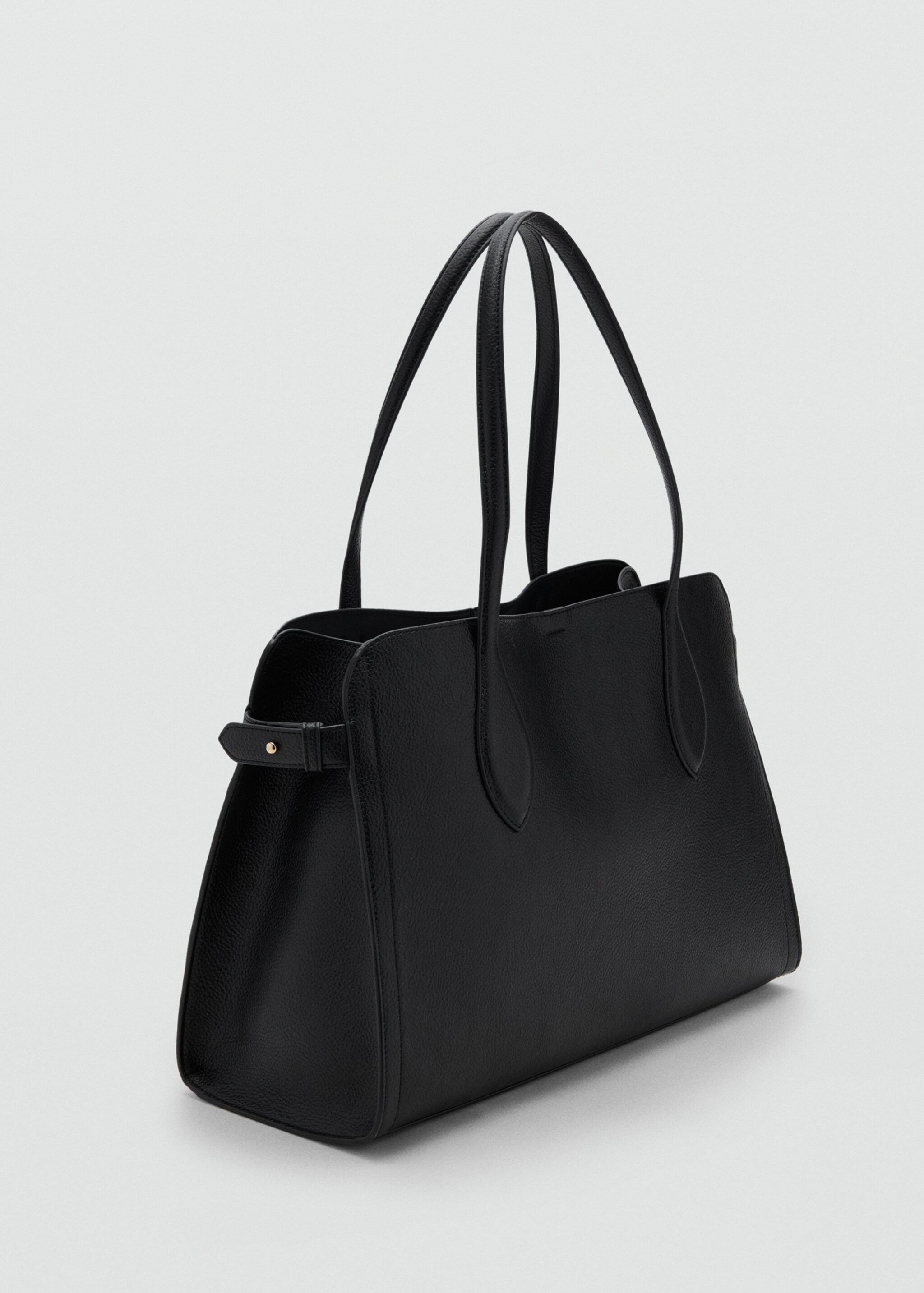 Medium bag with pebbled leather effect - Medium plane, Black. Ref: 17065815-00.