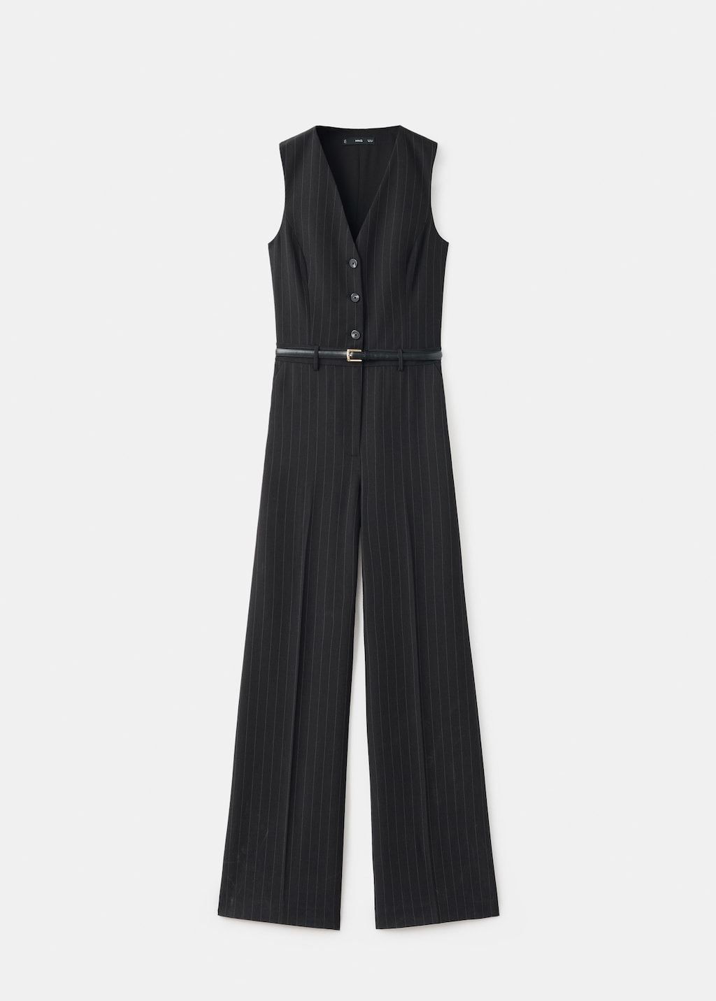 Pinstripe jumpsuit with belt - image 5