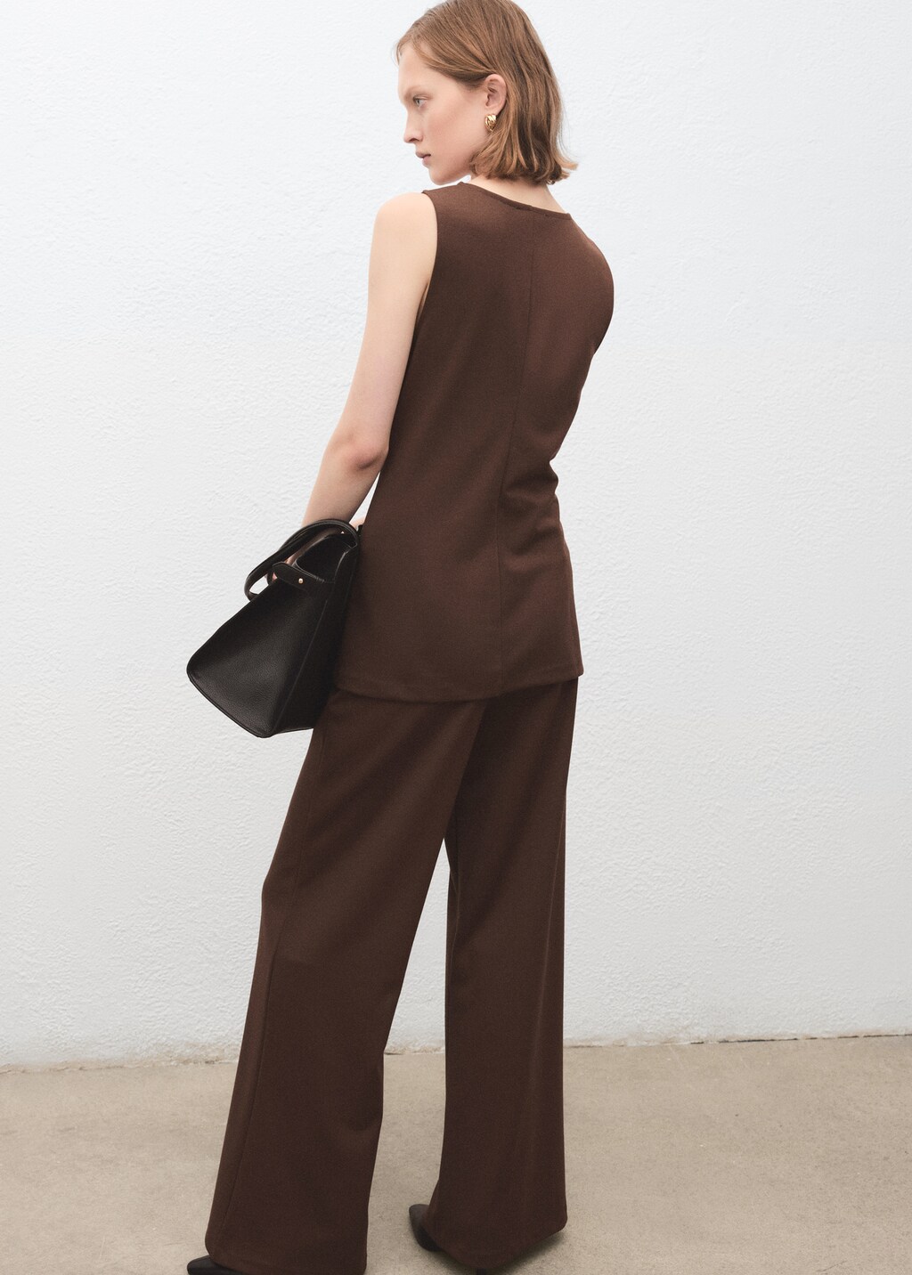 Mango Sleeveless top with stitching detail