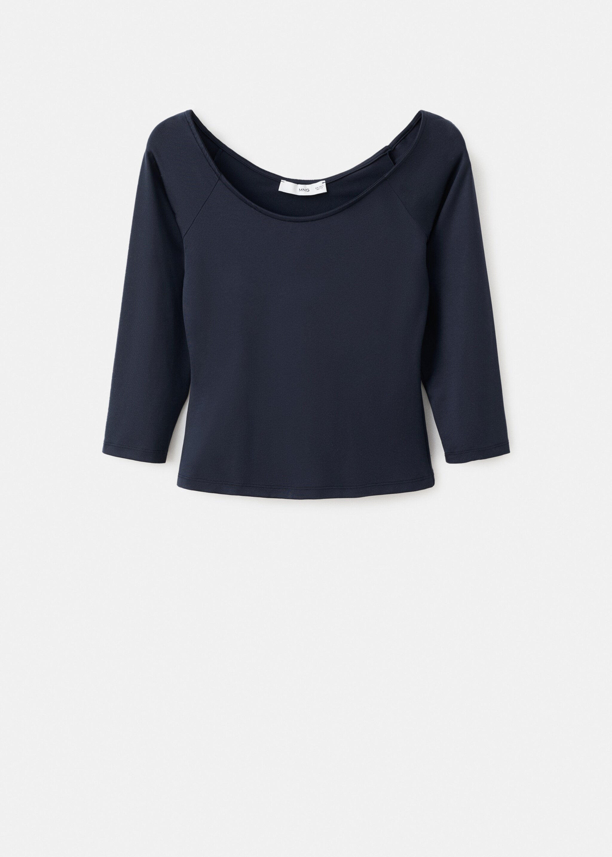 Three-quarter sleeve t-shirt - Article without model, Navy. Ref: 17065820-00.