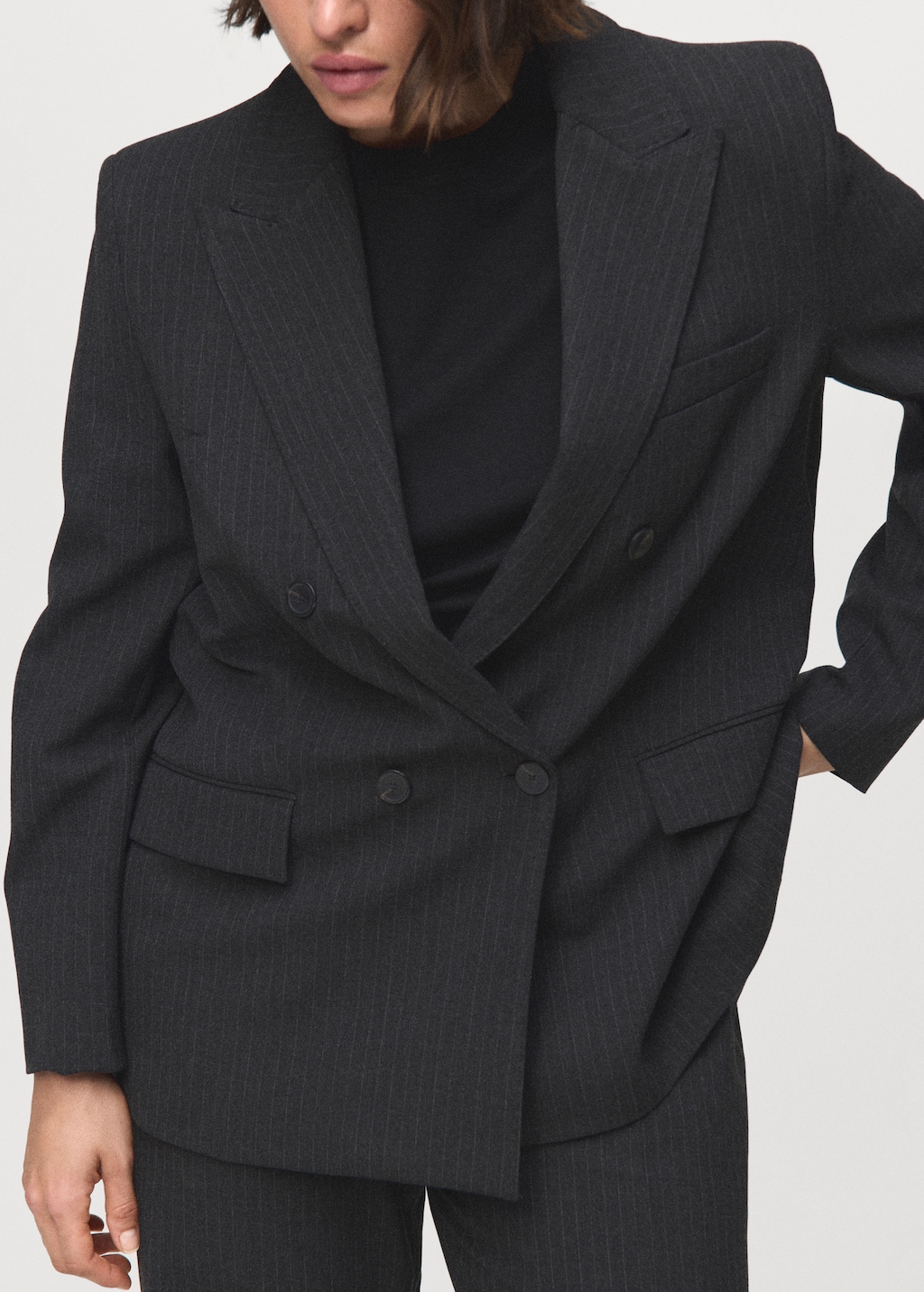 Pinstripe suit blazer