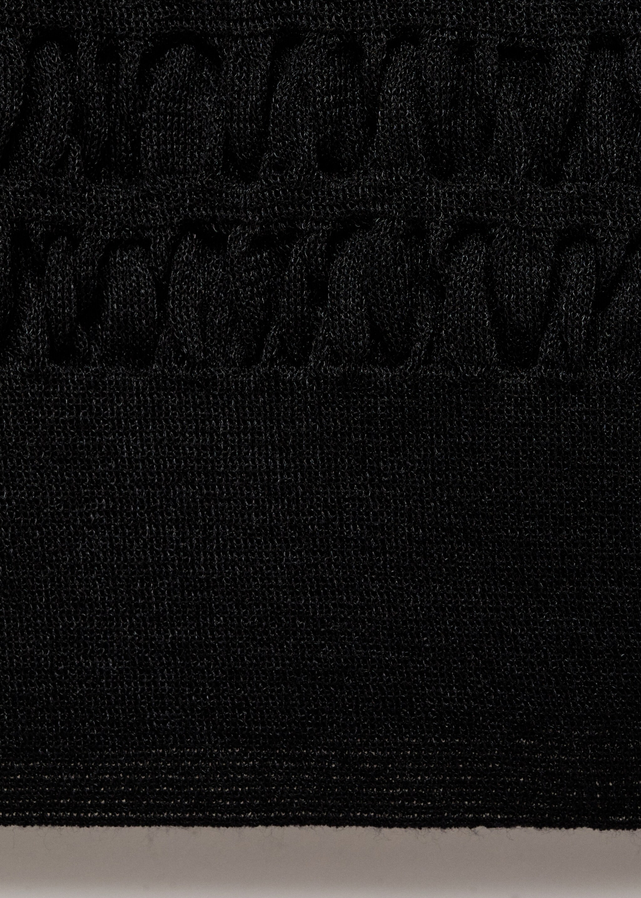 Polo-neck textured sweater - Details of the article 8, Black. Ref: 17065824-00.
