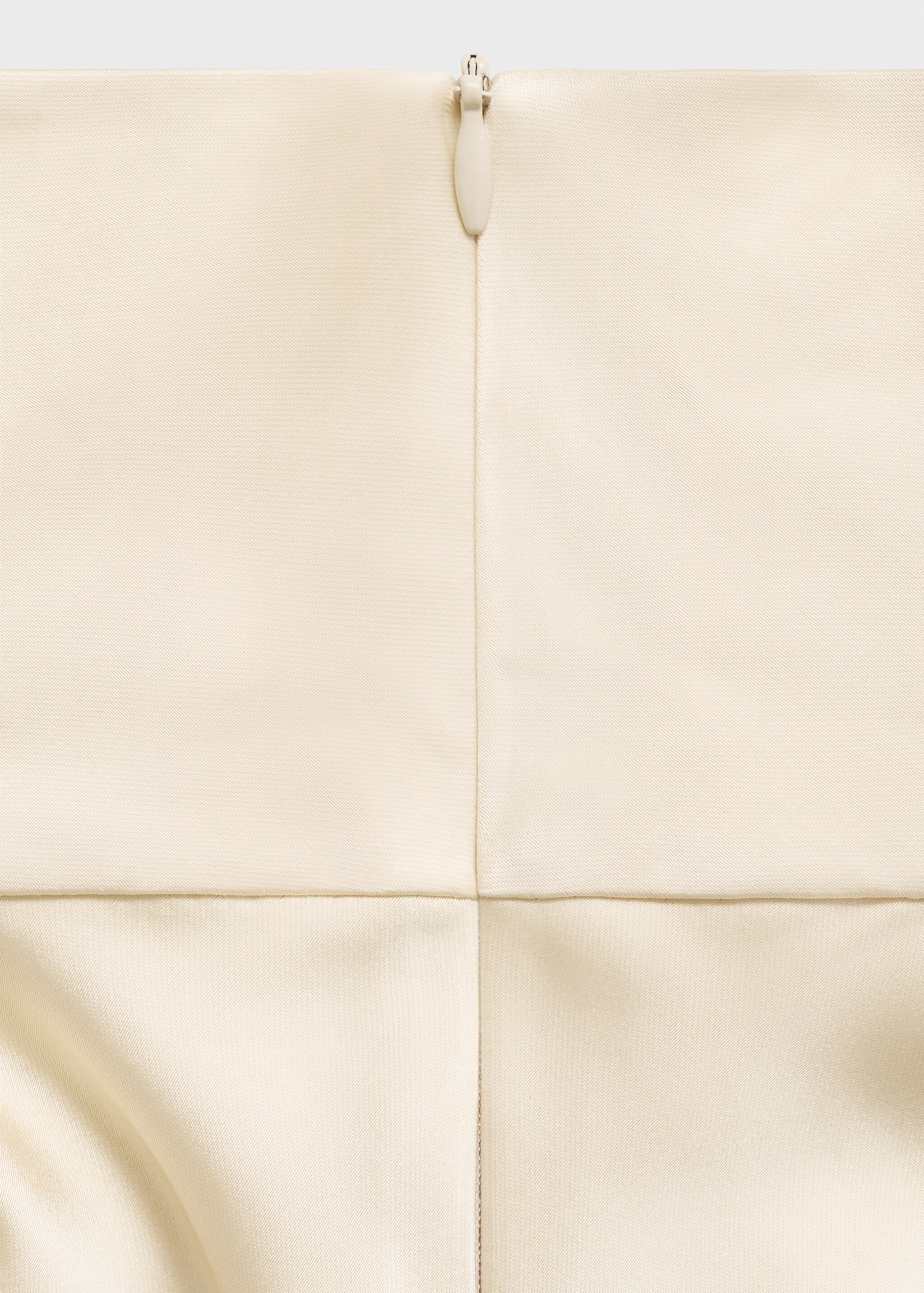 High-neck satin blouse - Details of the article 8, Ecru. Ref: 17065825-00.