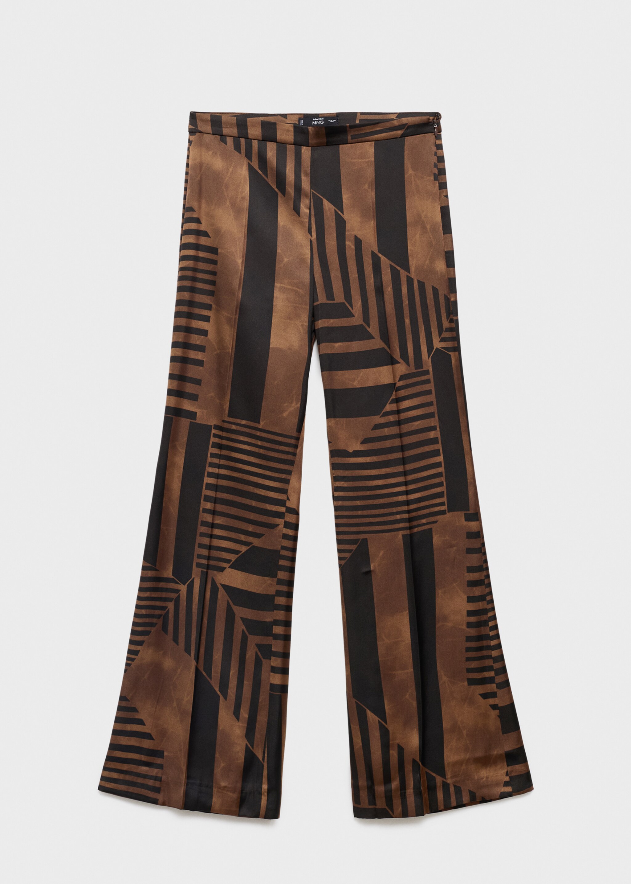 Pantalon satiné rayé - Article sans modèle, Marron. Ref: 17065828-00.