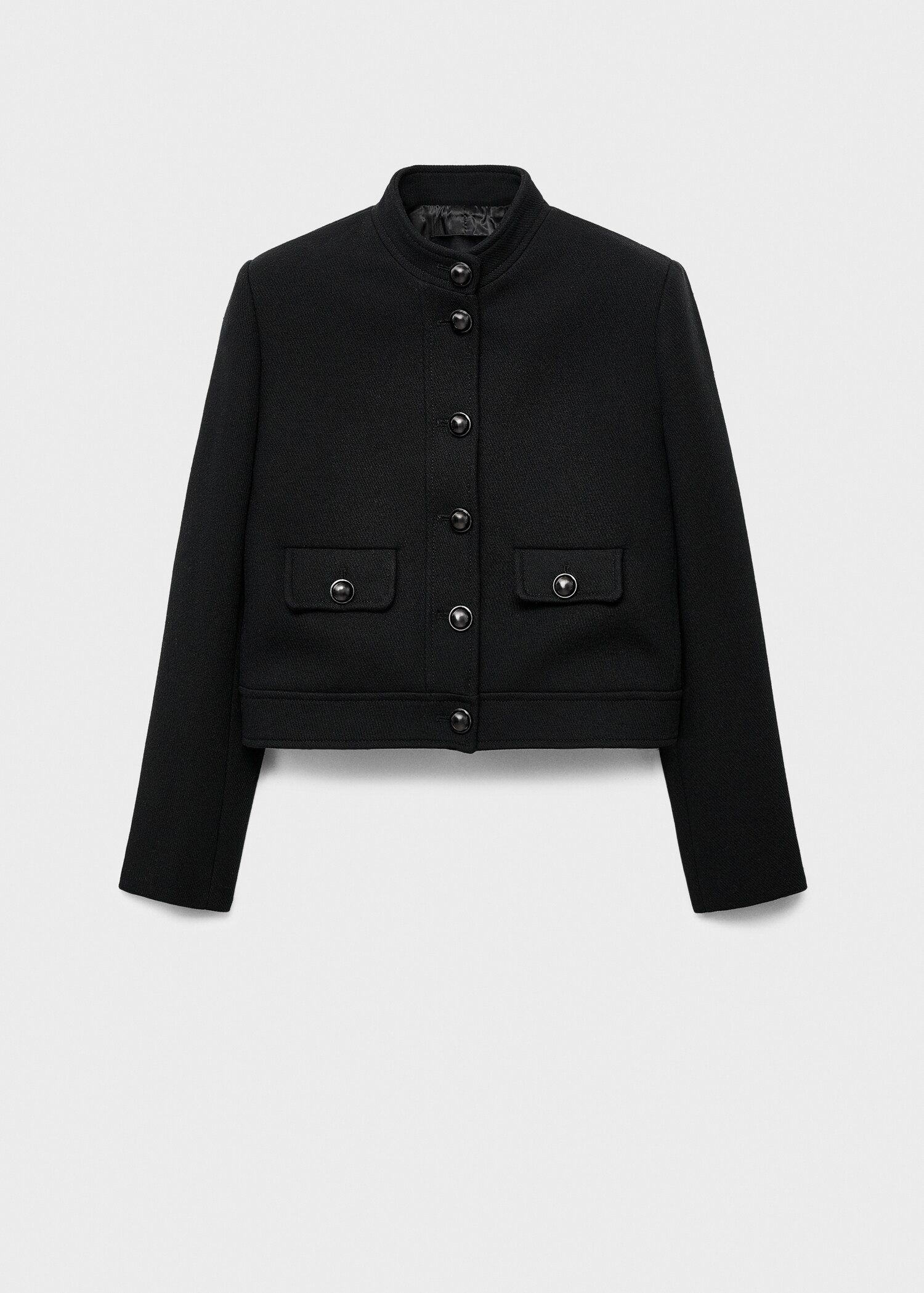 Jacket with jewel-button strip collar - Article without model