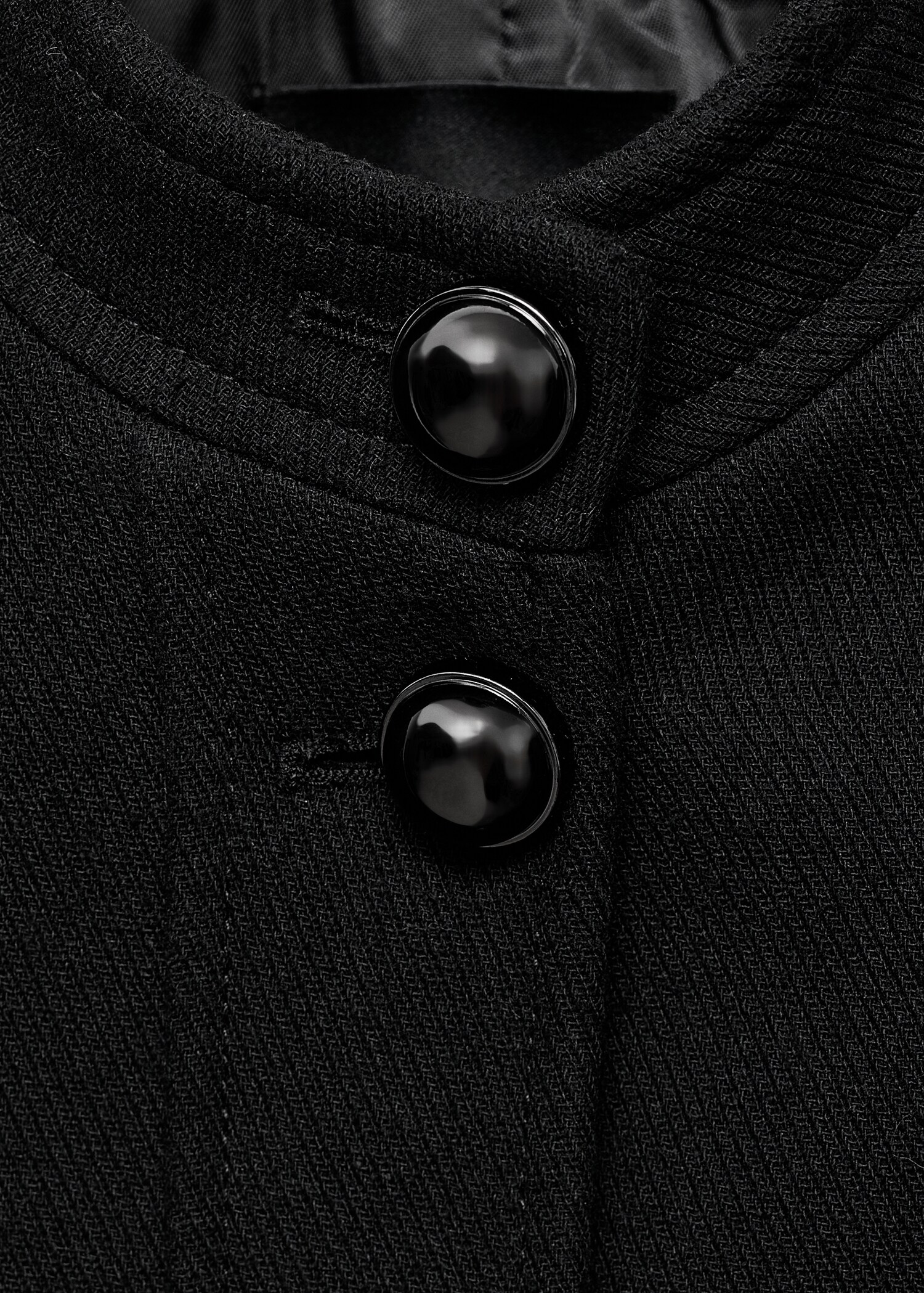 Jacket with jewel-button strip collar - Details of the article 0