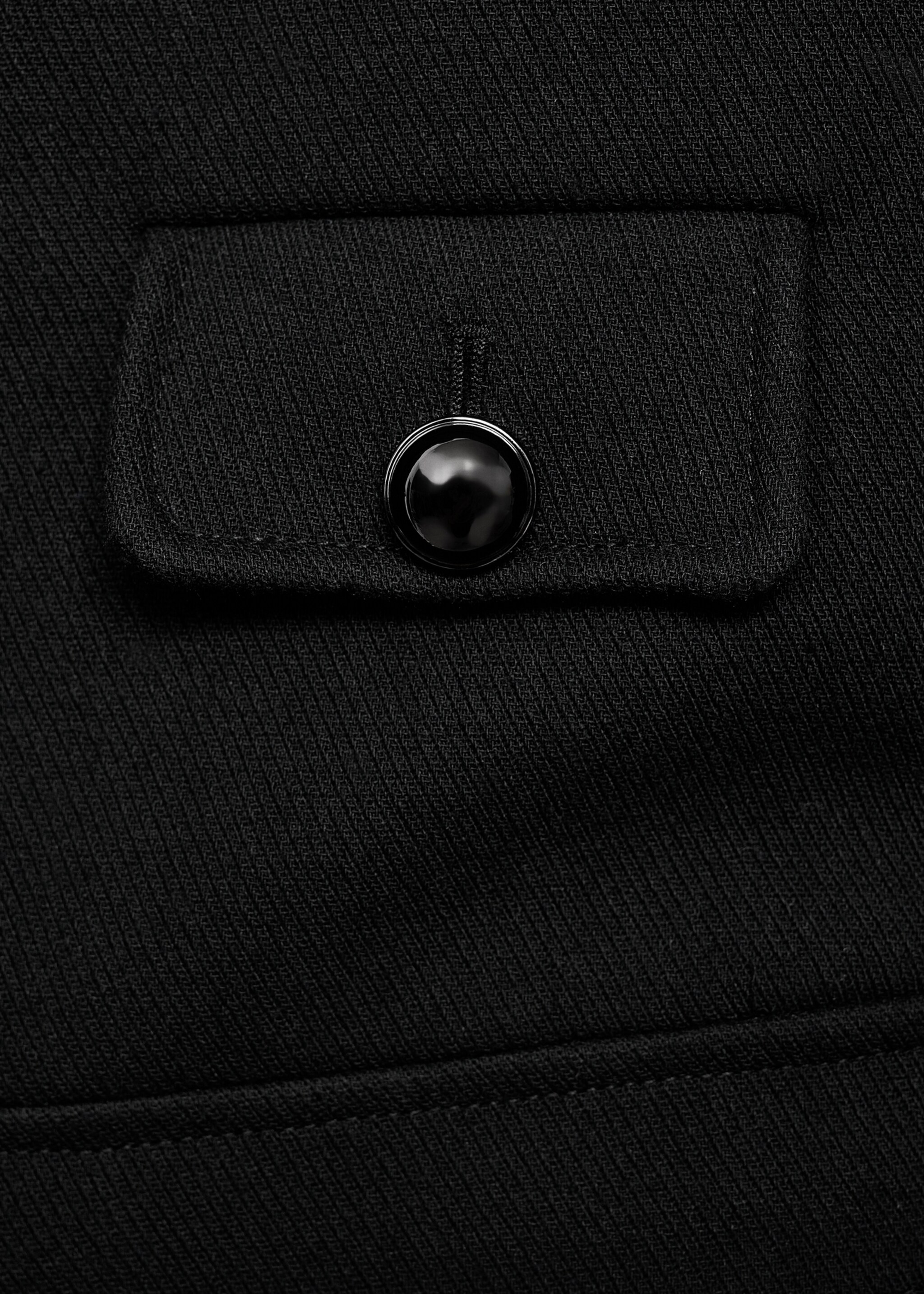 Jacket with jewel-button strip collar - Details of the article 8, Black. Ref: 17065829-00.