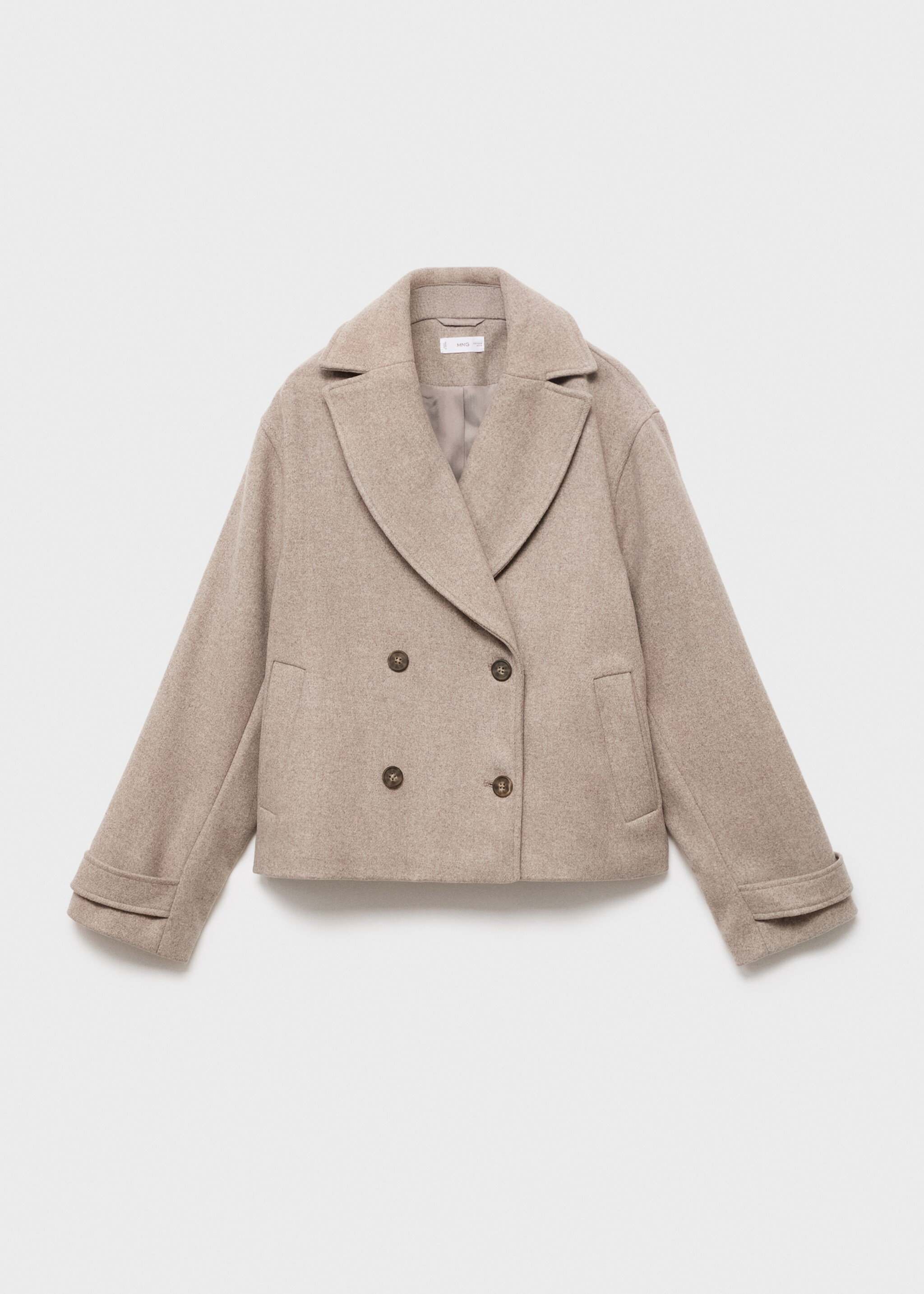 Wool fabric coat - Article without model, Ecru. Ref: 17065967-00.