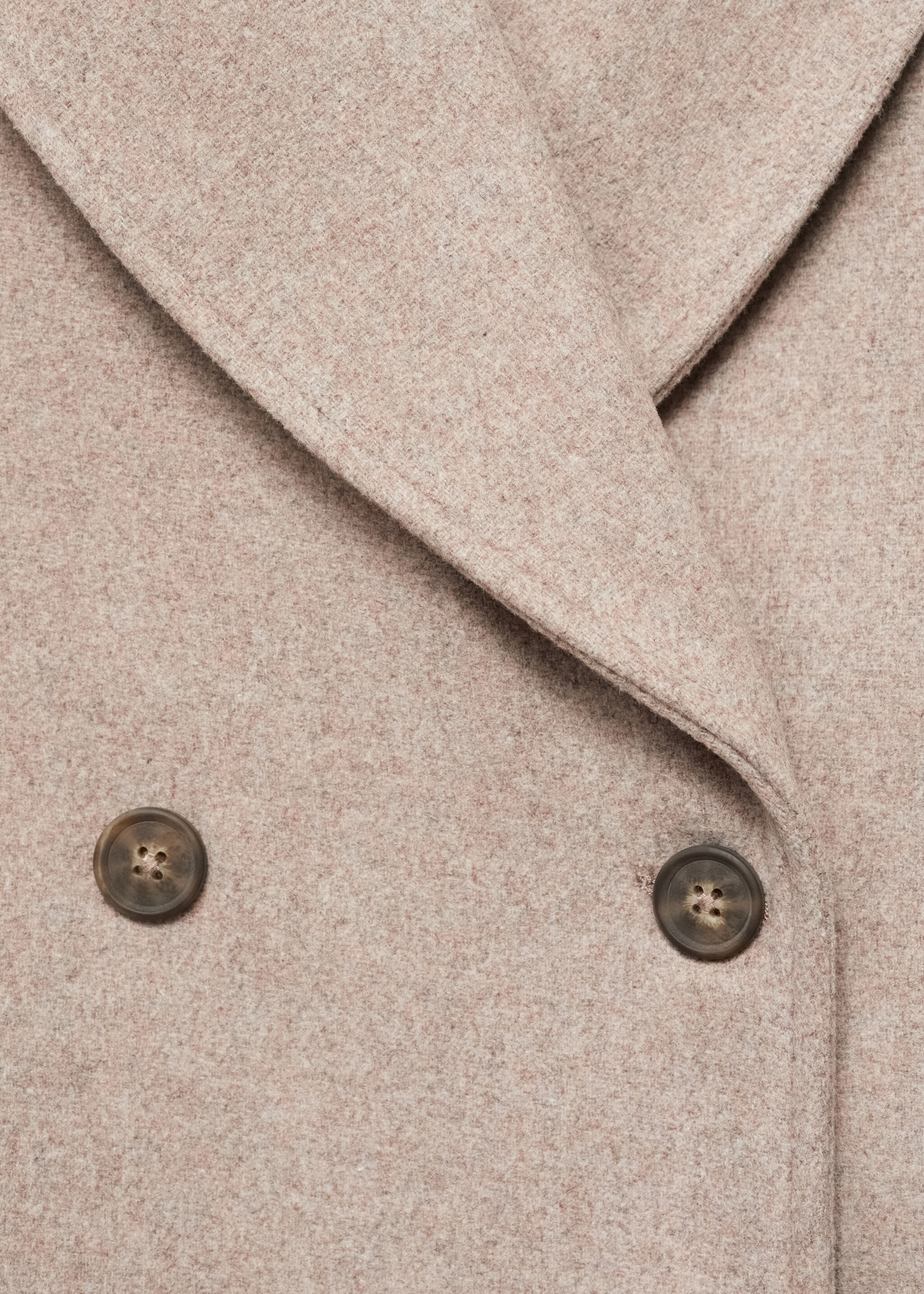 Wool fabric coat - Details of the article 8, Ecru. Ref: 17065967-00.