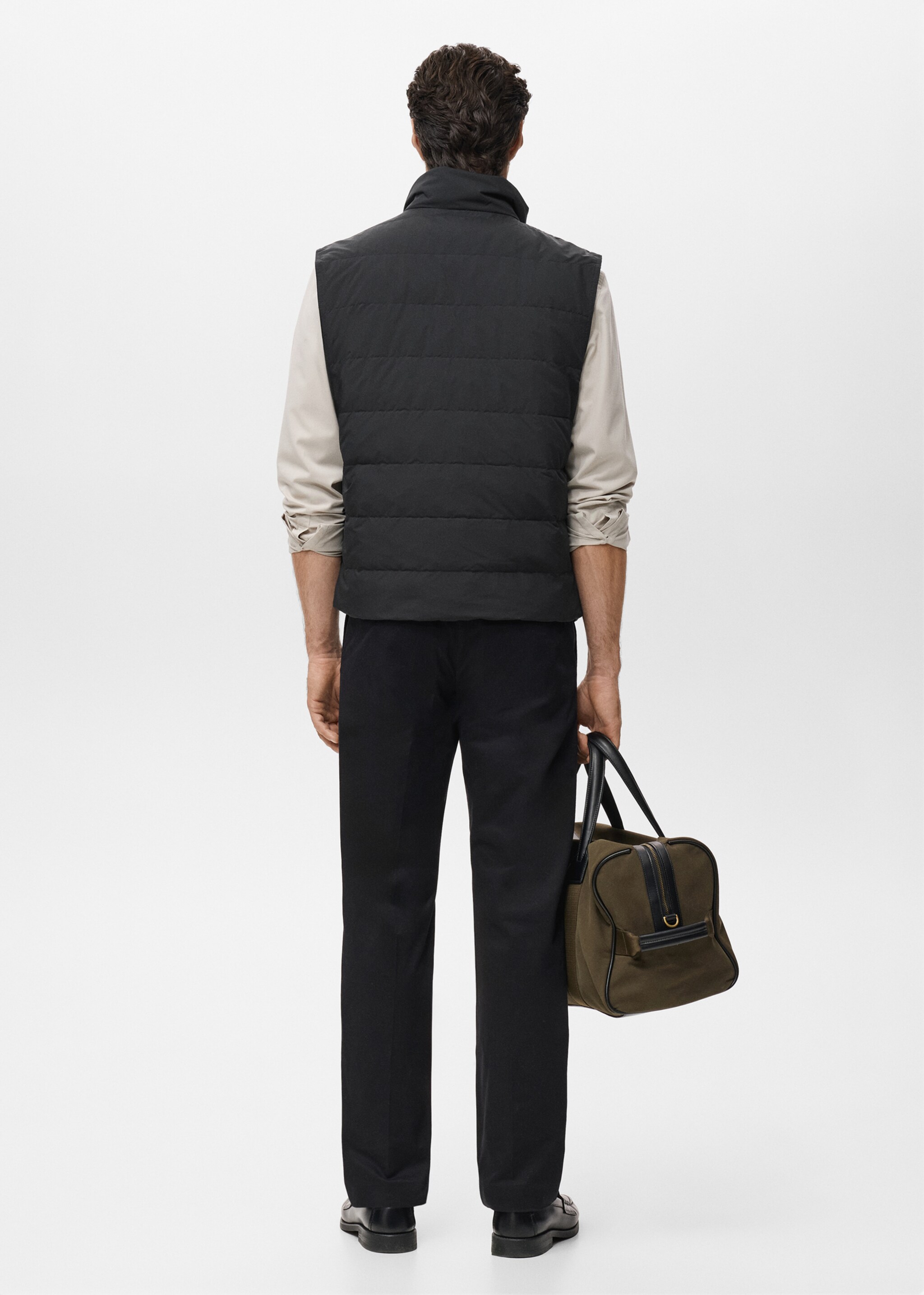 Gilet matelassé rembourrage duvet et plumes - Verso de l’article, Noir. Ref: 17065968-00.