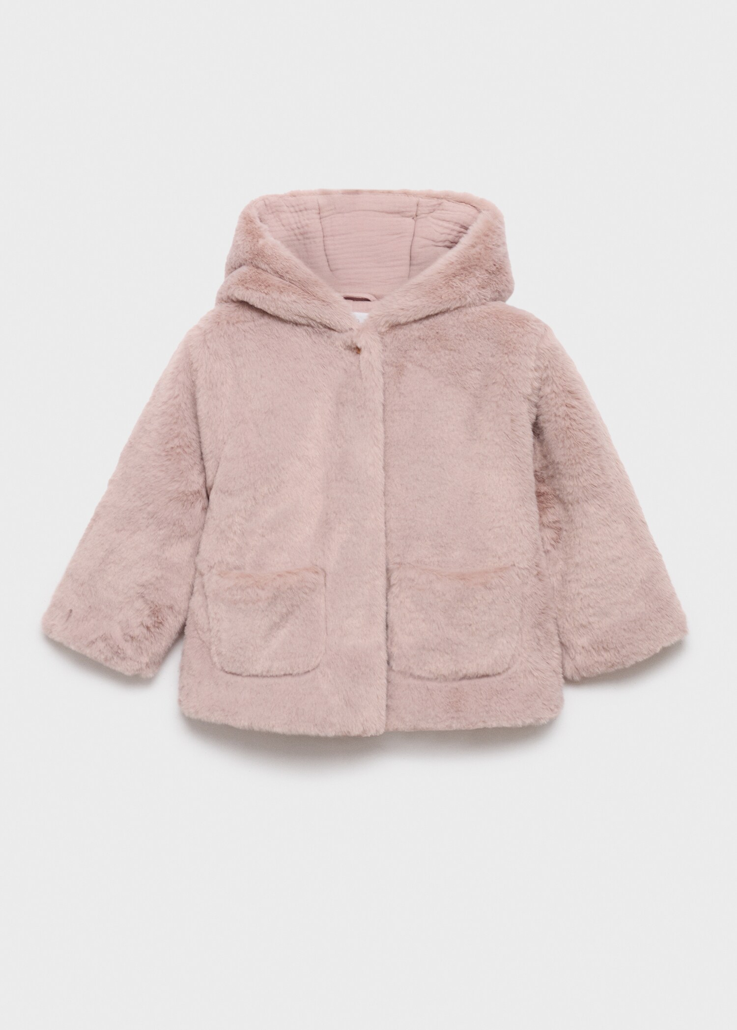 Hooded fur-effect coat - Article without model