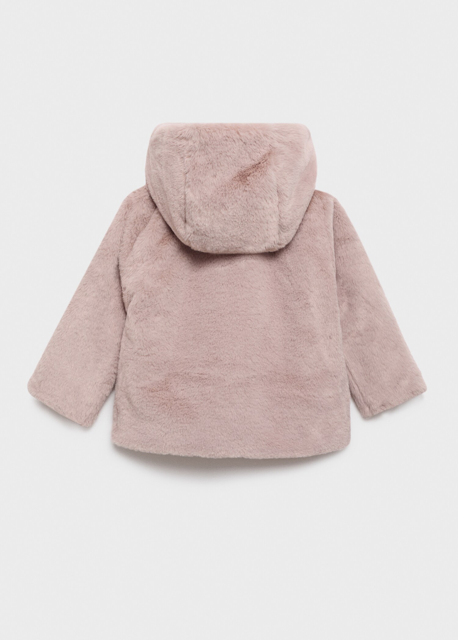 Hooded fur-effect coat - Reverse of the article