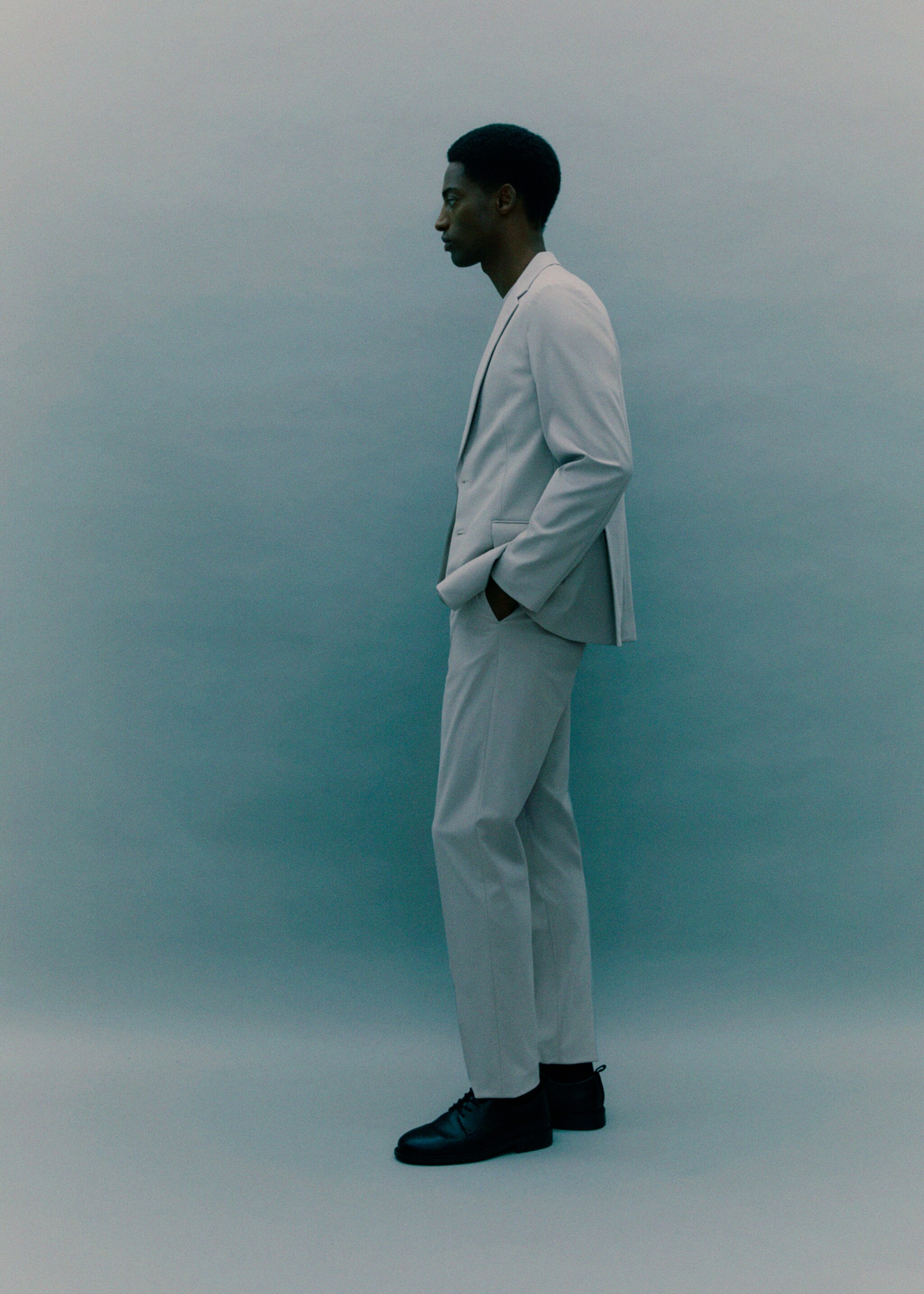 Zurich slim-fit Thermolite® suit trousers - Details of the article 5, Beige. Ref: 17065970-00.