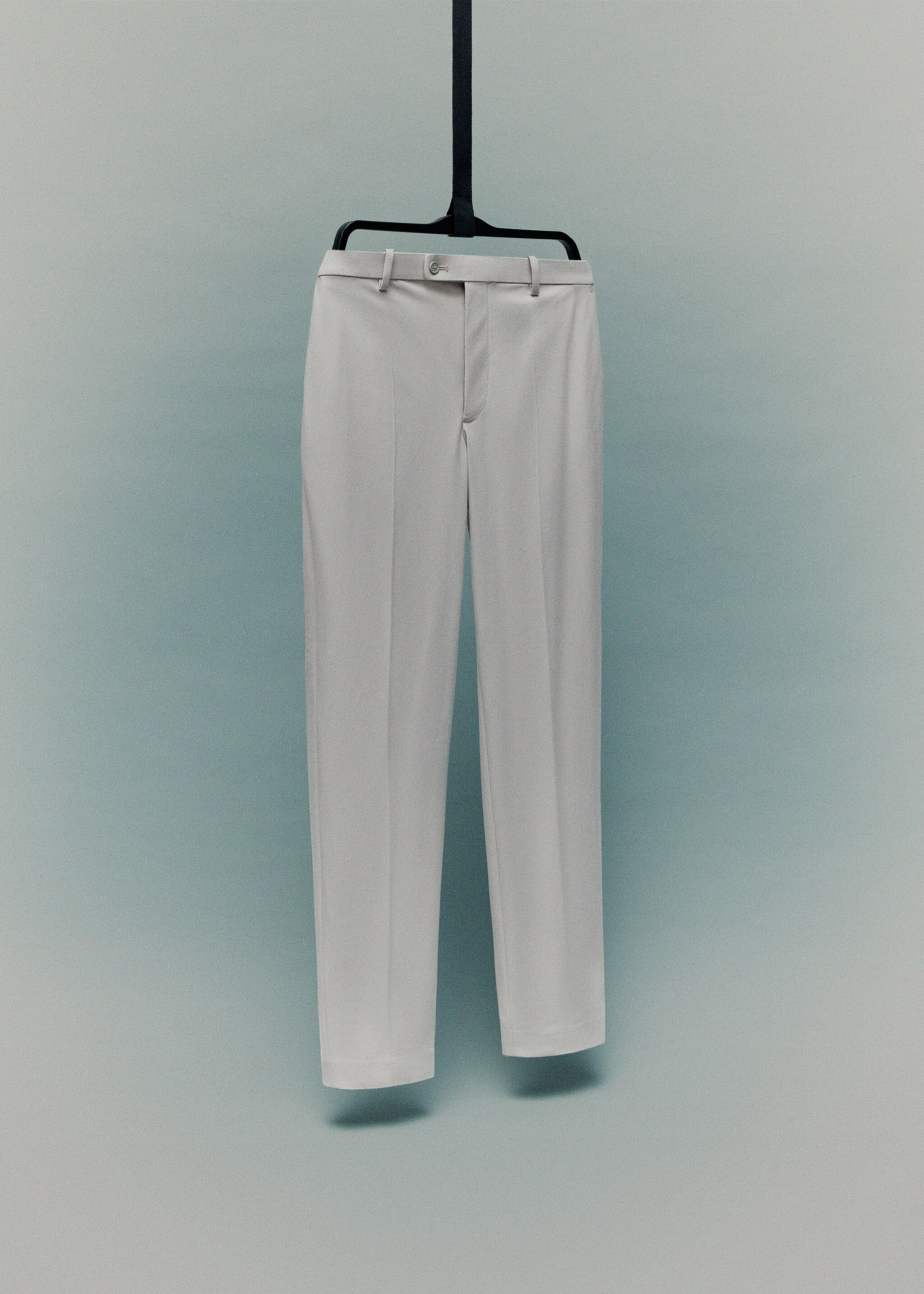 Zurich slim-fit Thermolite® suit trousers - Details of the article 9, Beige. Ref: 17065970-00.