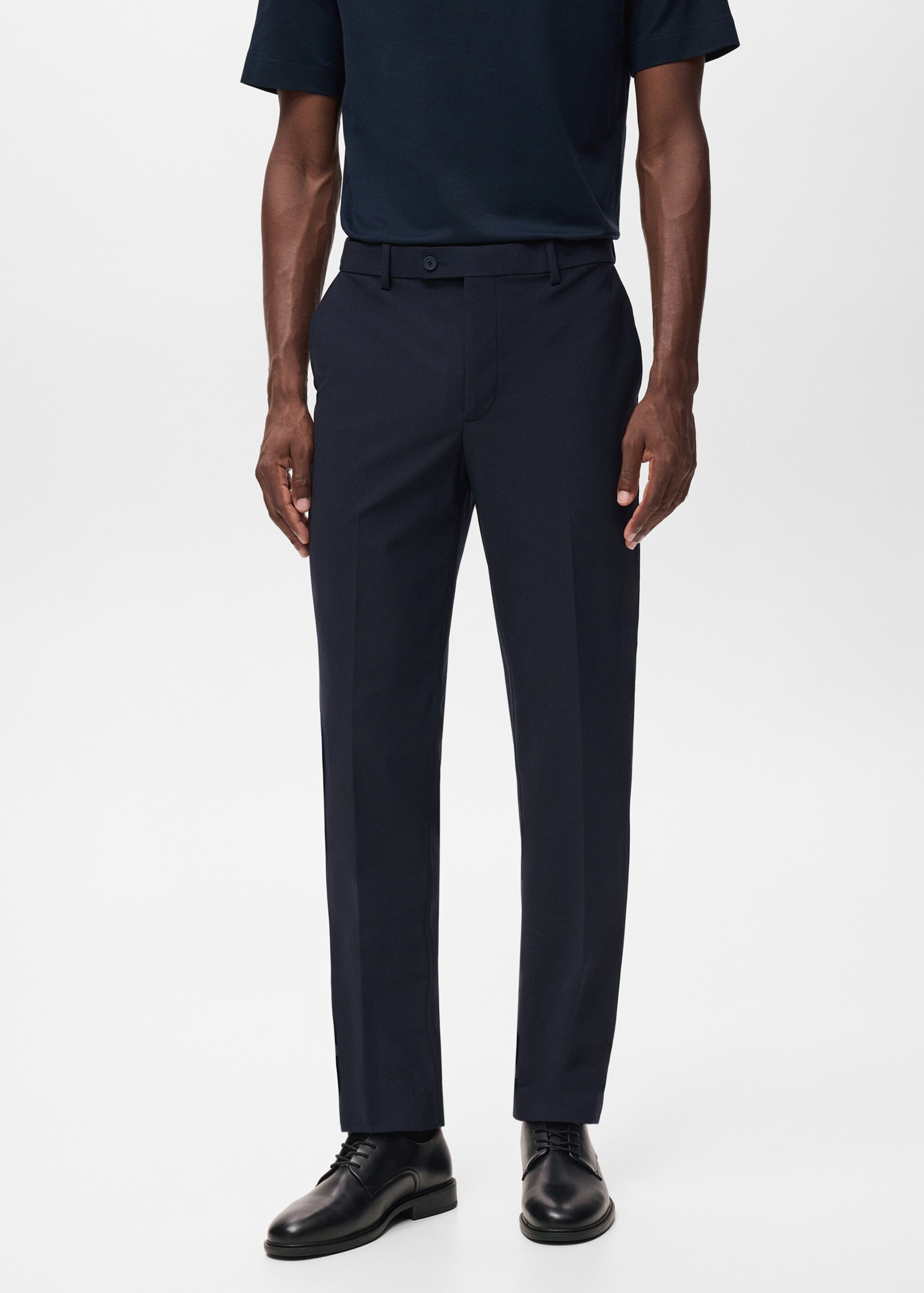 Pantalon costume Zurich slim-fit Thermolite® - Plan moyen, Bleu marine. Ref: 17065970-00.