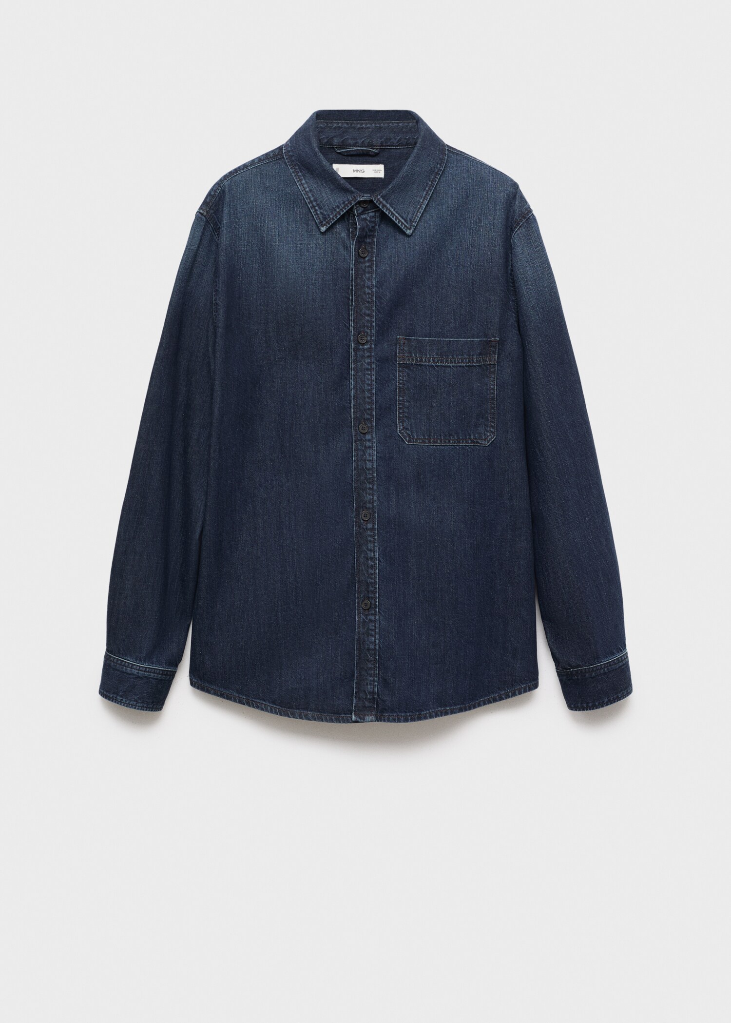 Overshirt din denim cu buzunar - Articol fără model