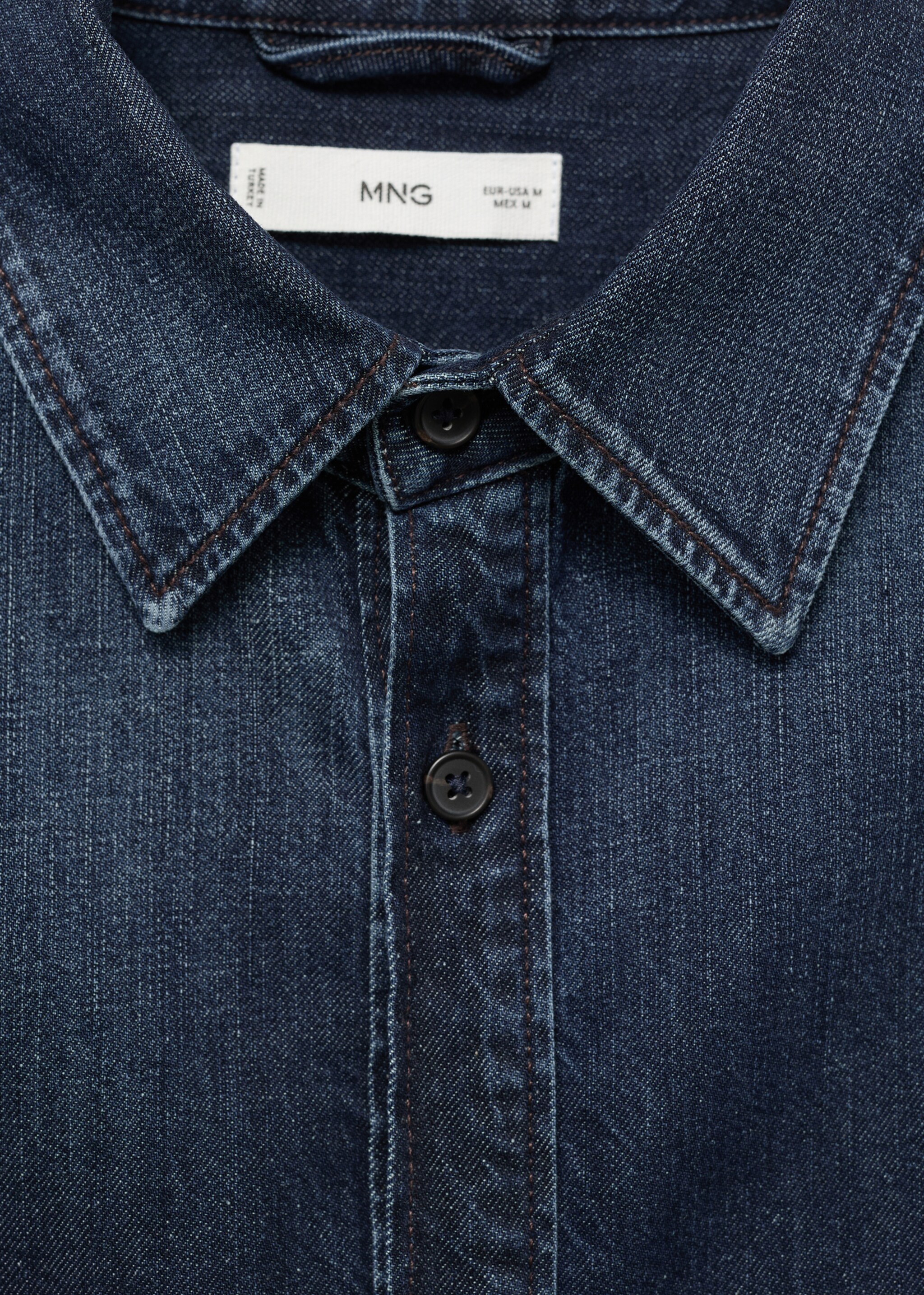Overshirt din denim cu buzunar - Detaliu al articolului 8, Albastru foarte deschis. Ref: 17065971-00.