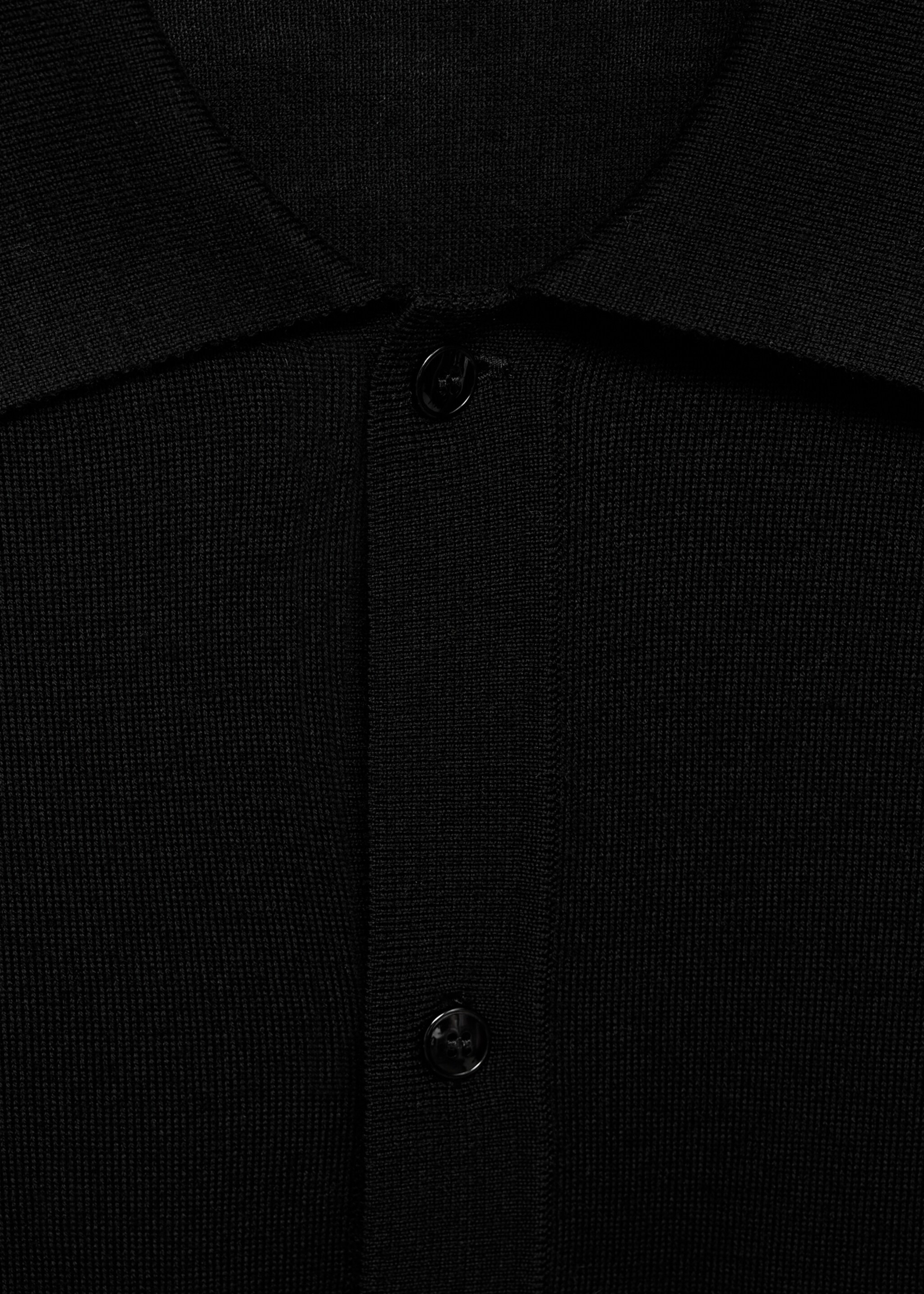 100% merino wool cardigan - Details of the article 8, Black. Ref: 17065972-00.