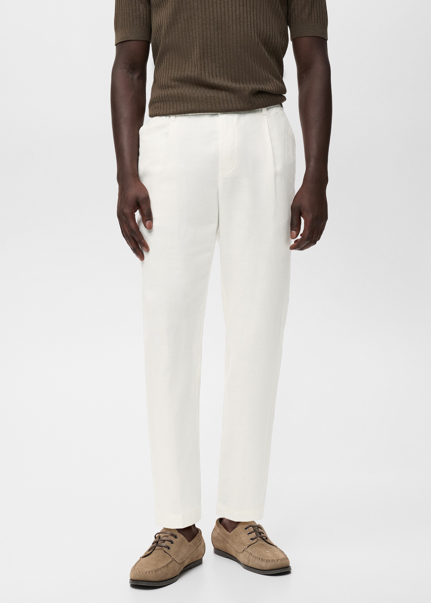 Παντελόνι slim fit λινό κορδόνι - Μεσαίο πλάνο